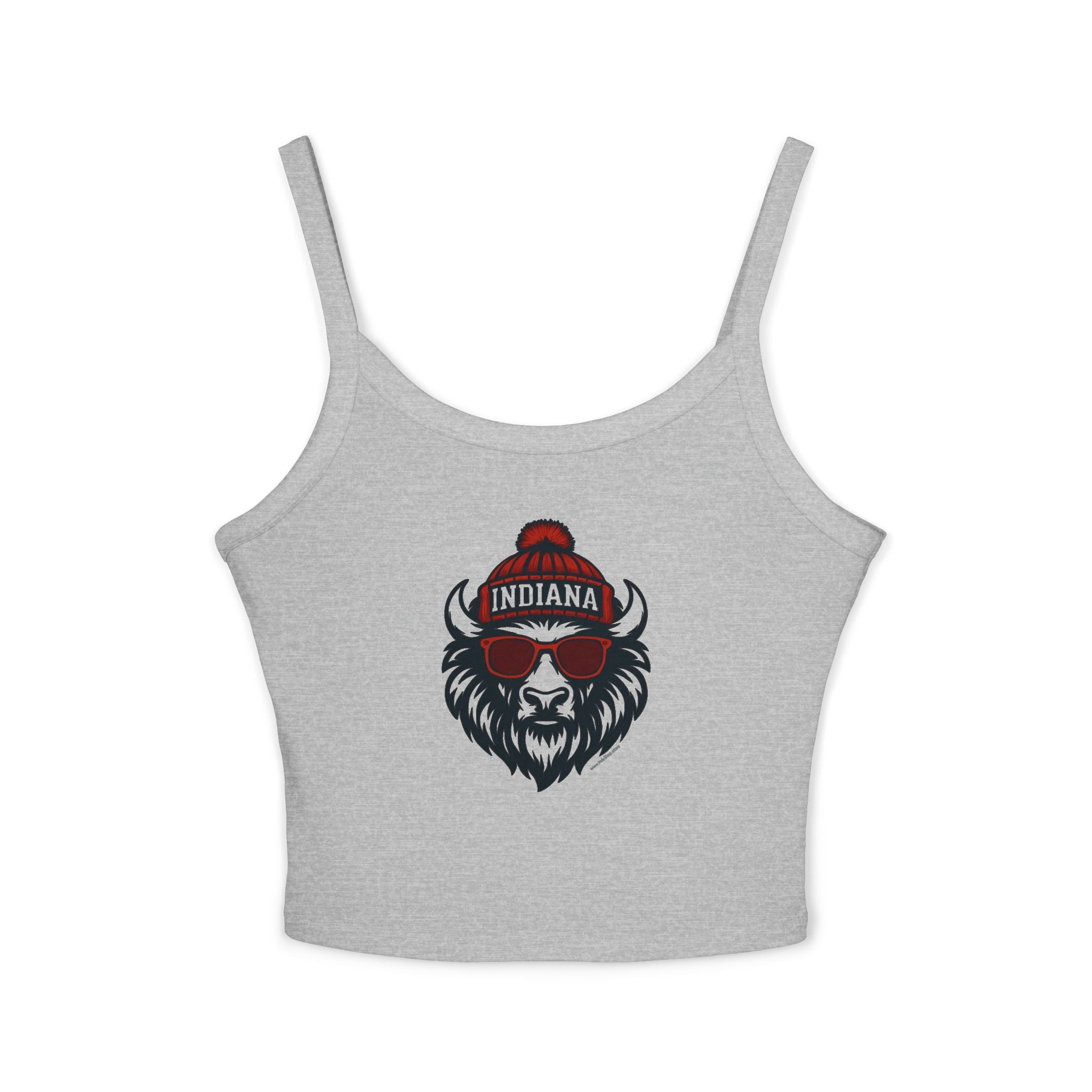 Indiana Hoosiers Bison Women's Tank Top | Spaghetti Strap Tank Top | Bison with Glasses and Hat