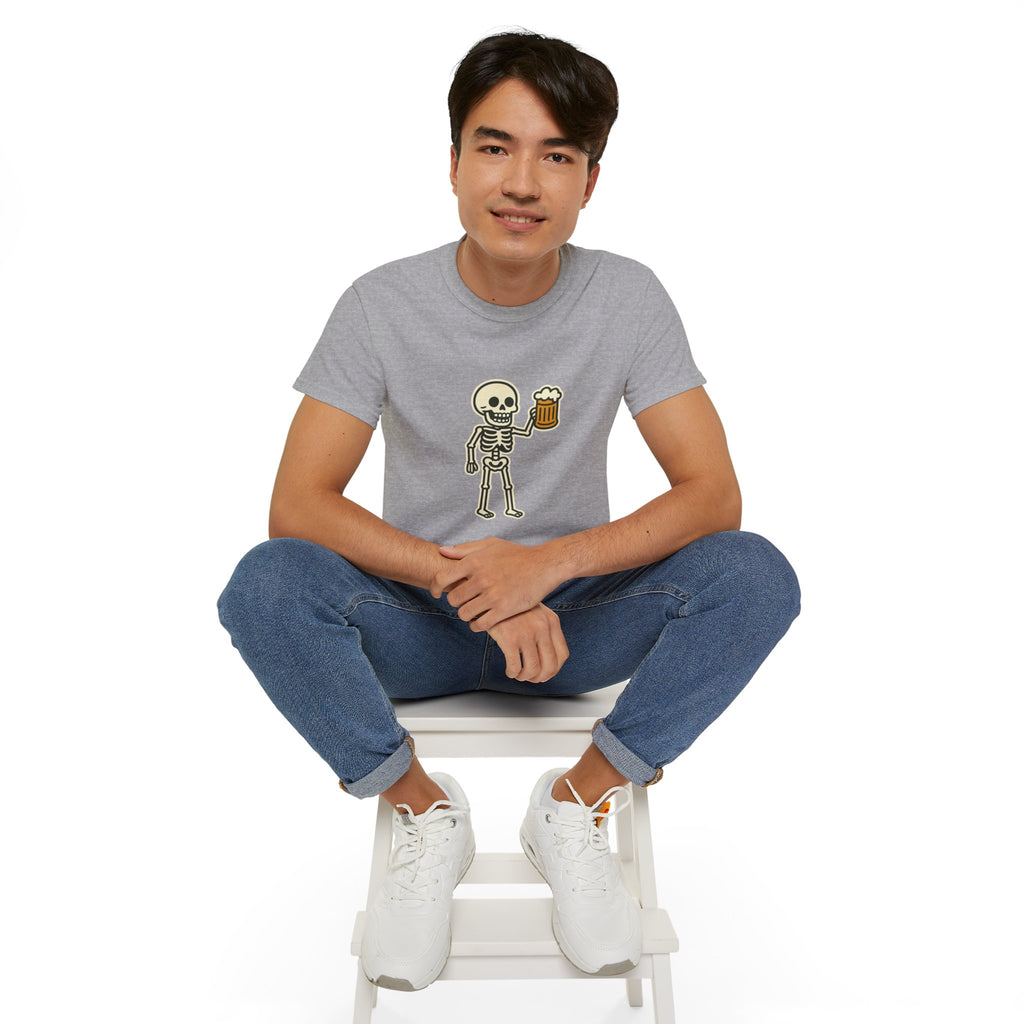 Skeleton with Beer Unisex Tee