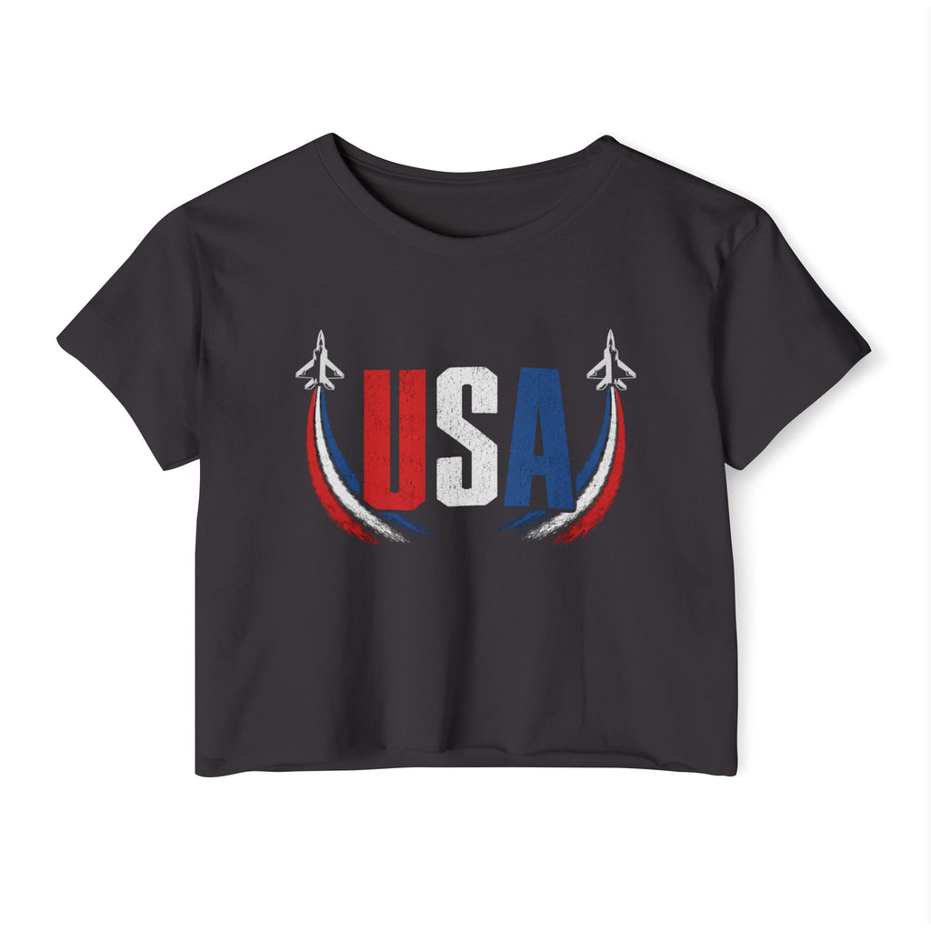USA Fighter Jets | Patriotic Crop Top