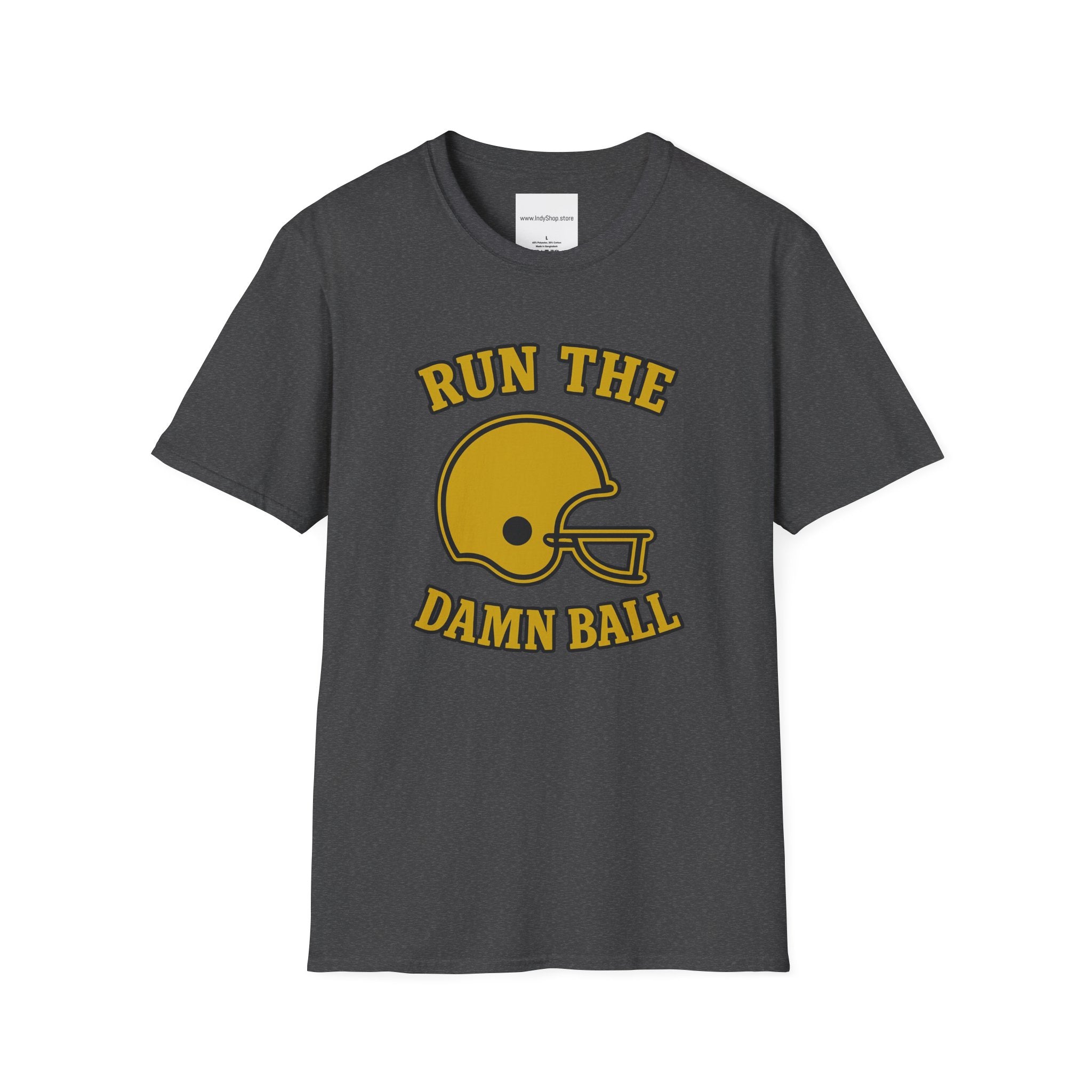 Run the Damn Ball Black and Gold Unisex Graphic T-Shirt