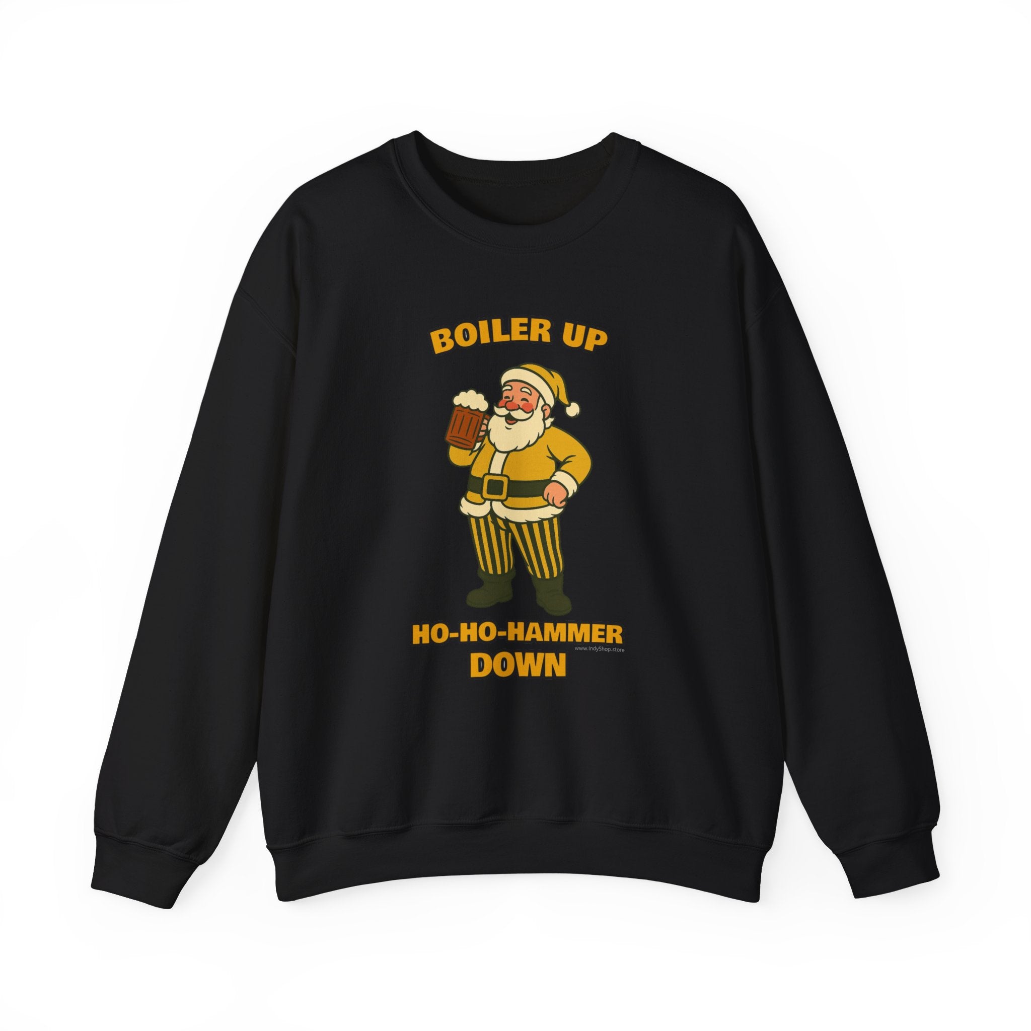 Boiler Up Ho Ho Hammer Down Christmas Crewneck | Santa With Beer Sweatshirt
