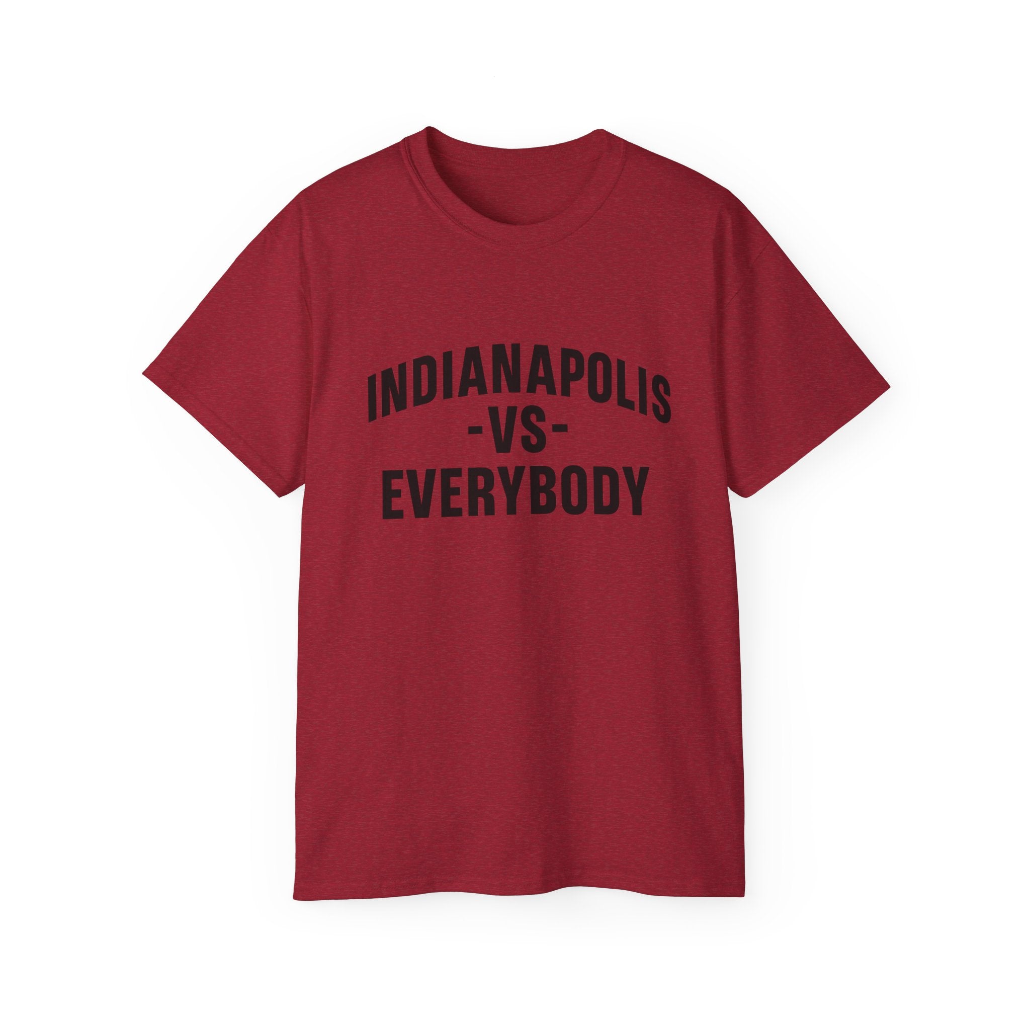 Indianapolis v Everybody | Black Lettering | Unisex Ultra Cotton Tee | Casual Wear, Gift for Hoosiers, State Pride, Travel Souvenir, Unique Local Apparel