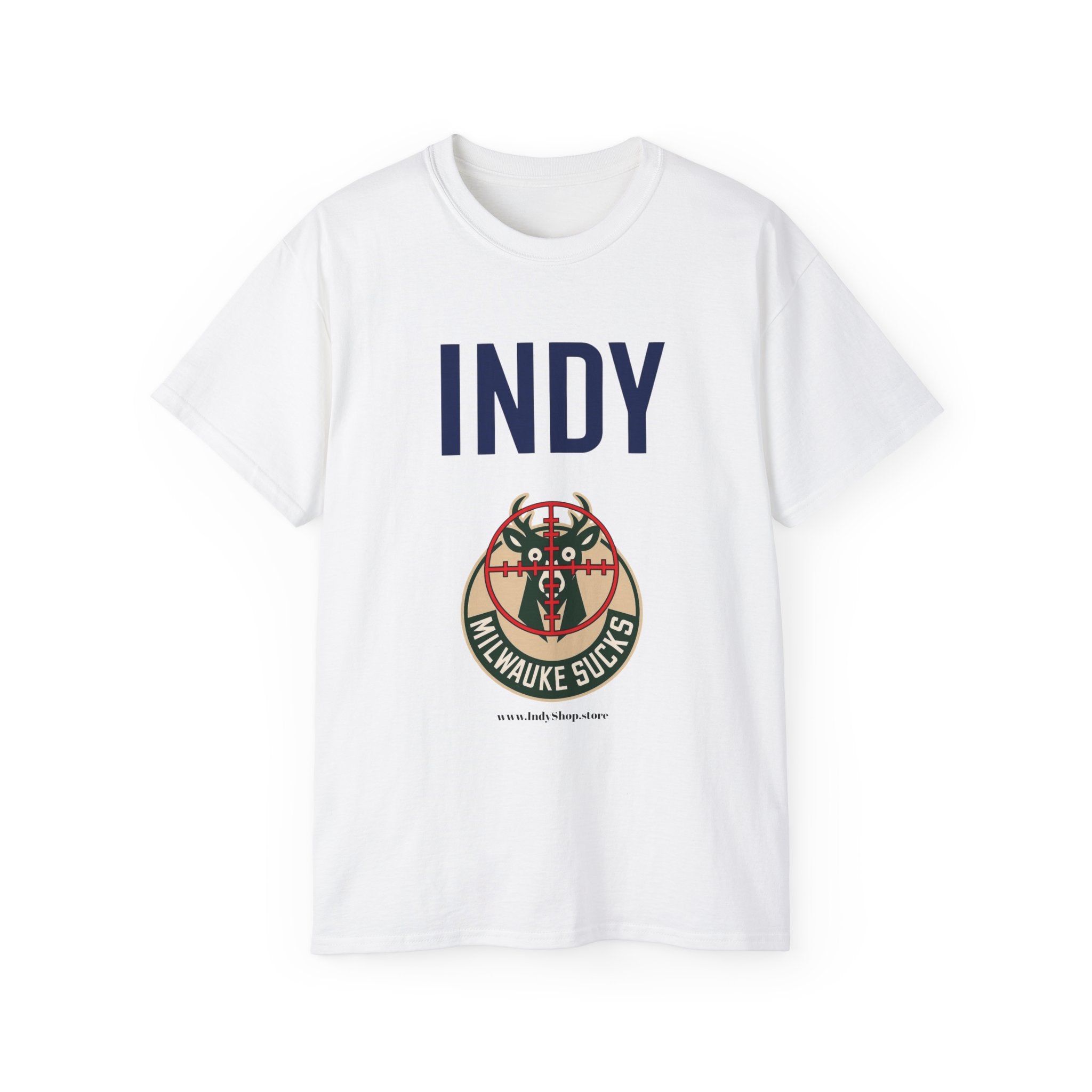 Indy + Milwaukee Sucks Logo on Front | Unisex T-Shirt | Indy Pacers
