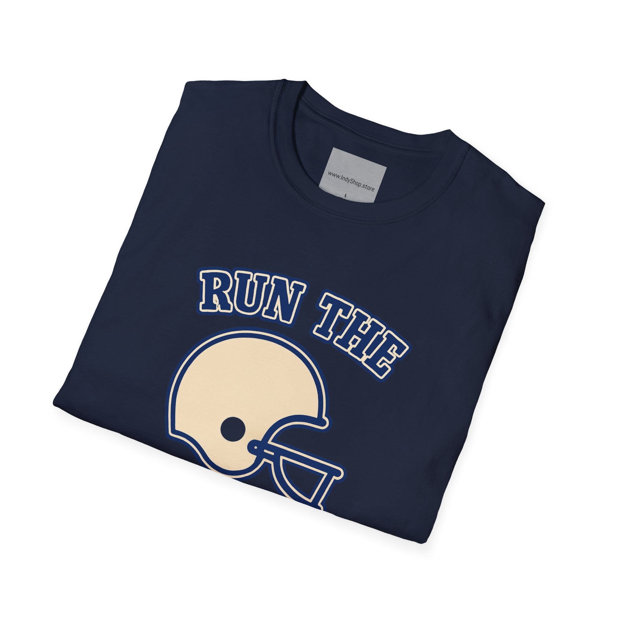 Run the Damn Ball Blue and White Unisex Graphic T-Shirt