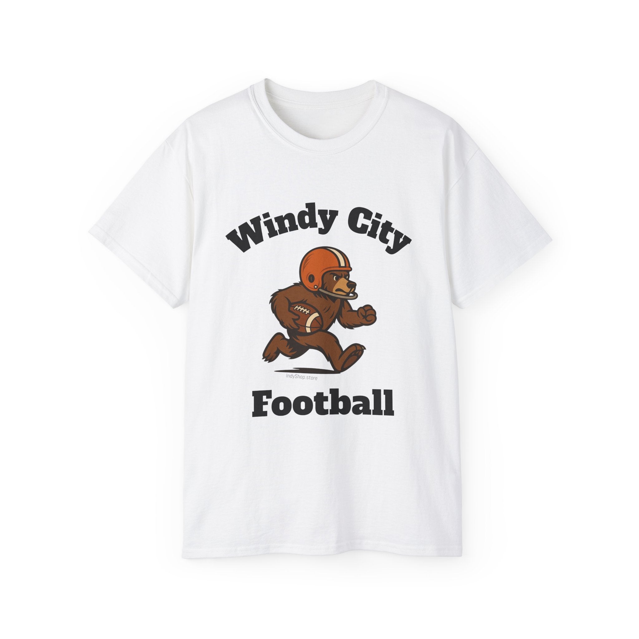 Windy City Bear Running the Football Unisex T-Shirt | Chicago Bears