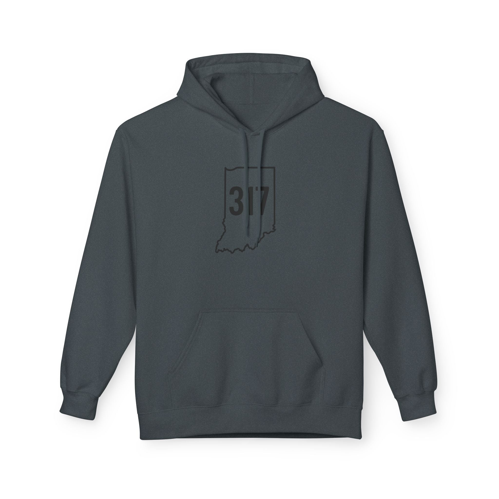 317 Indiana Fleece Hoodie | Black Lettering | Cozy Casual Wear, Perfect for Autumn, Great Gift for Indiana Lovers, Comfortable and Stylish Hoodie