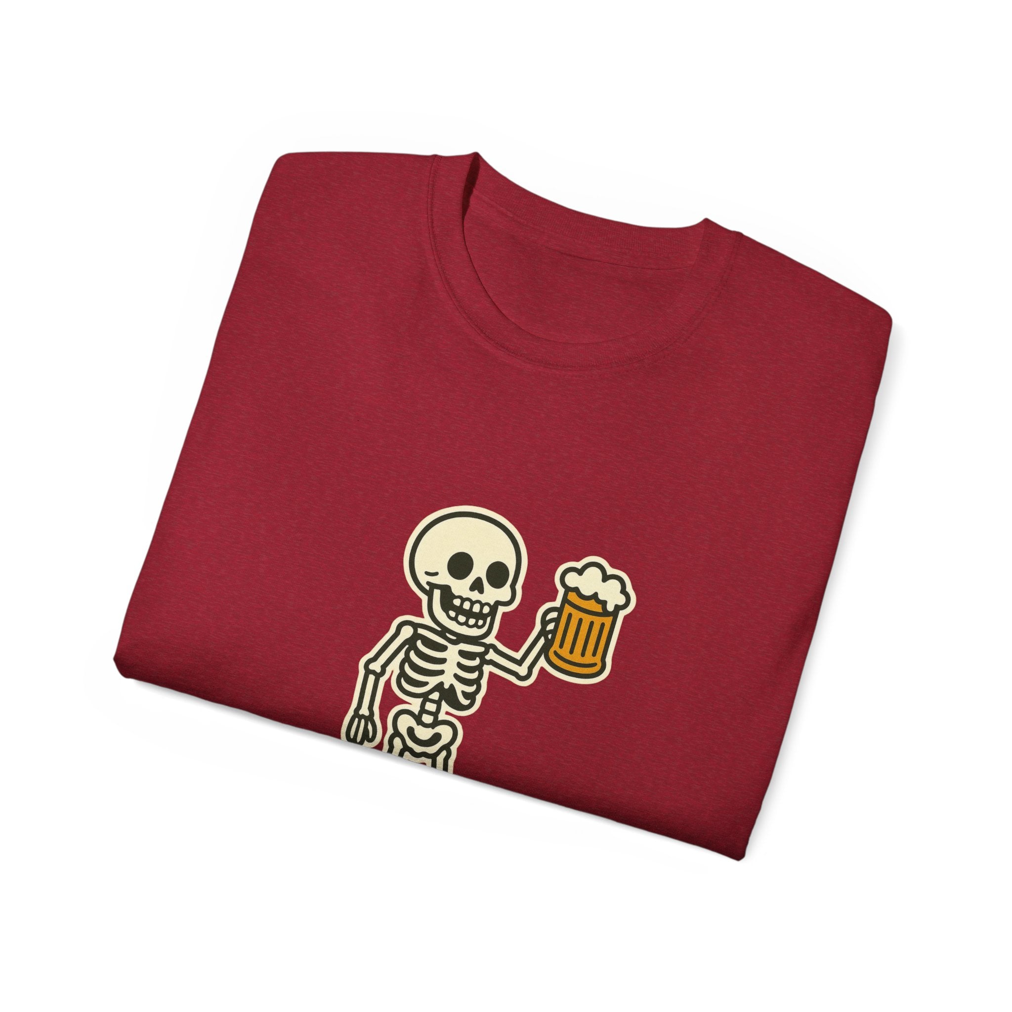 Skeleton with Beer Unisex Tee