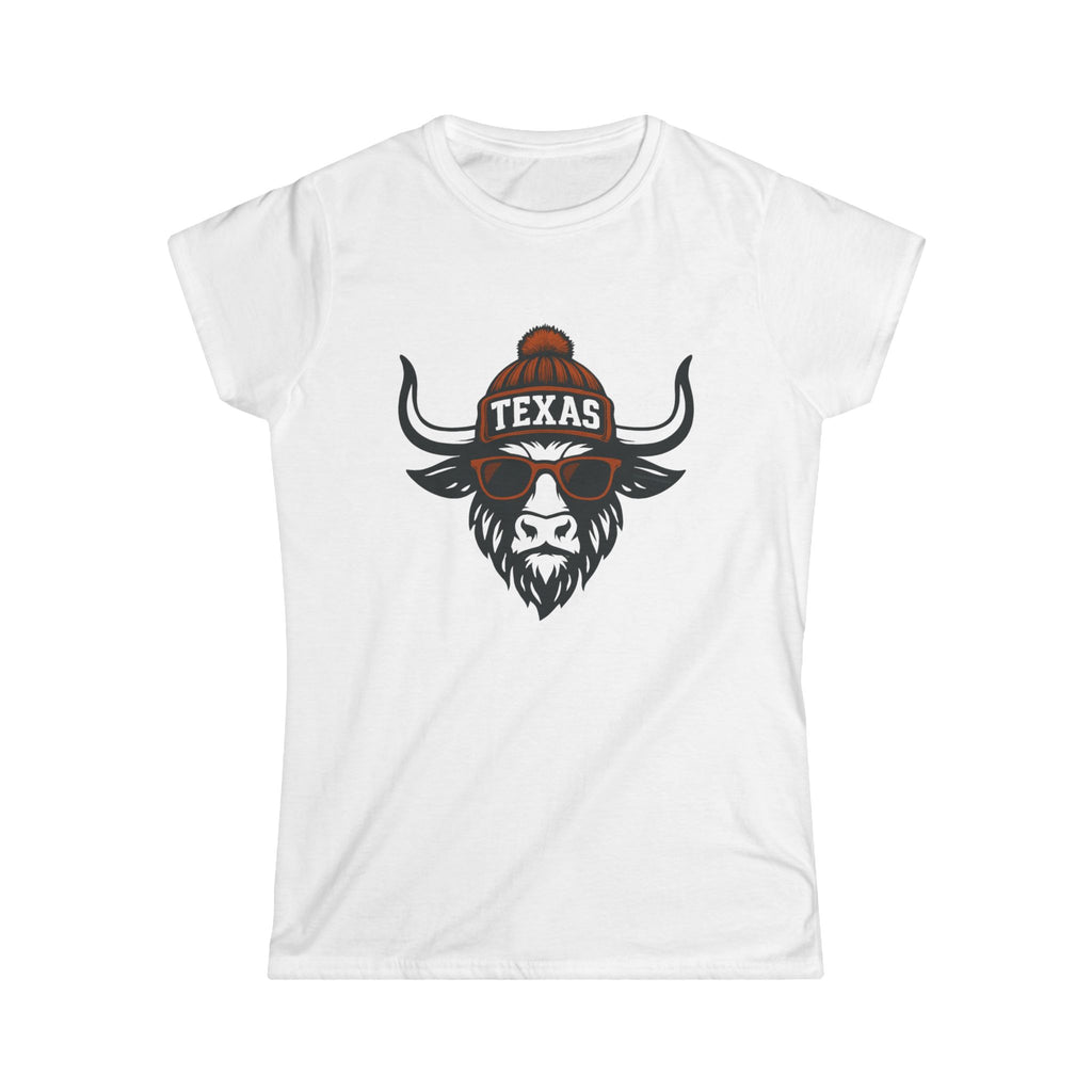 Texas Longhorn Women's Graphic Tee | Longhorn With Glasses and Hat
