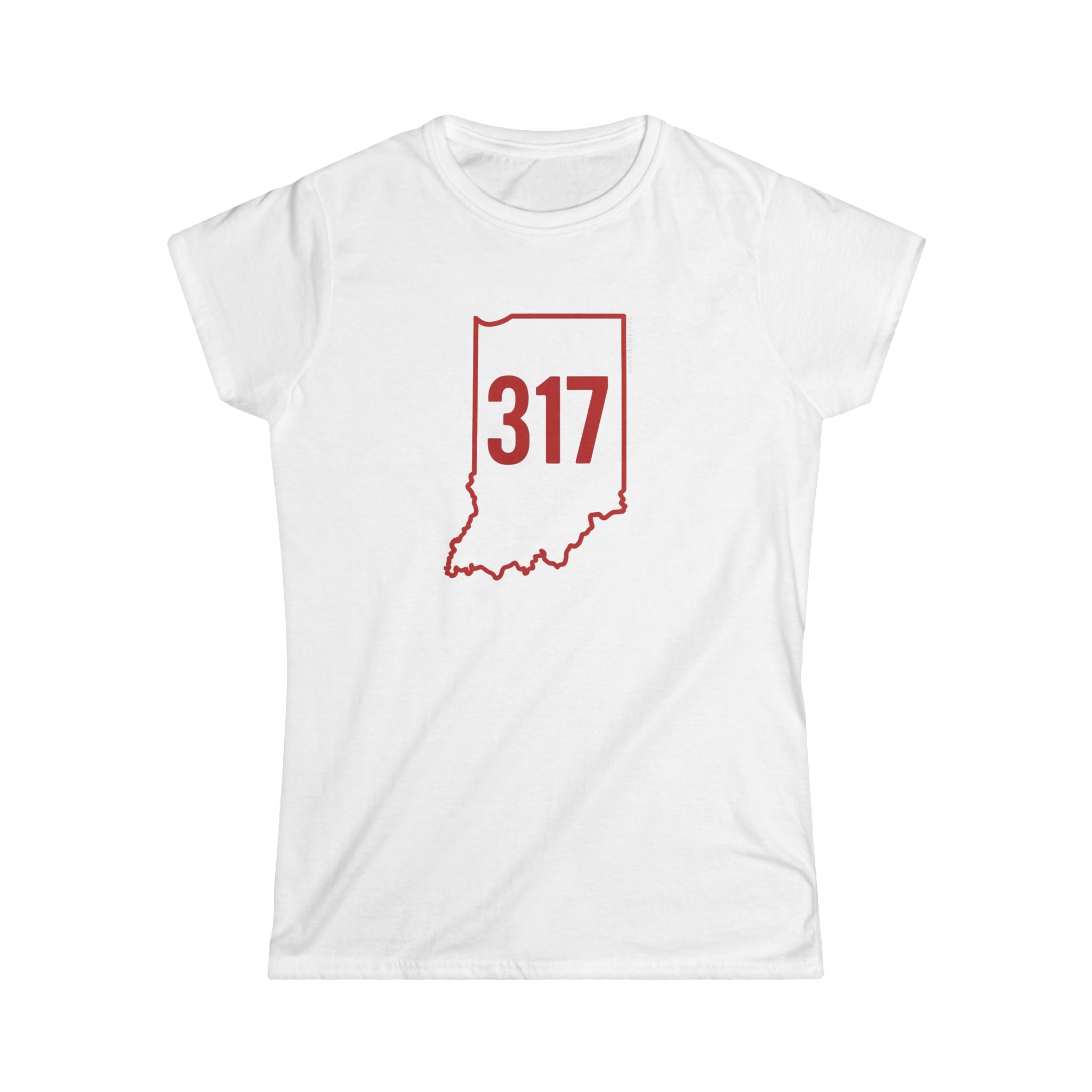 Indiana 317 Red Outline Women's Graphic Tee