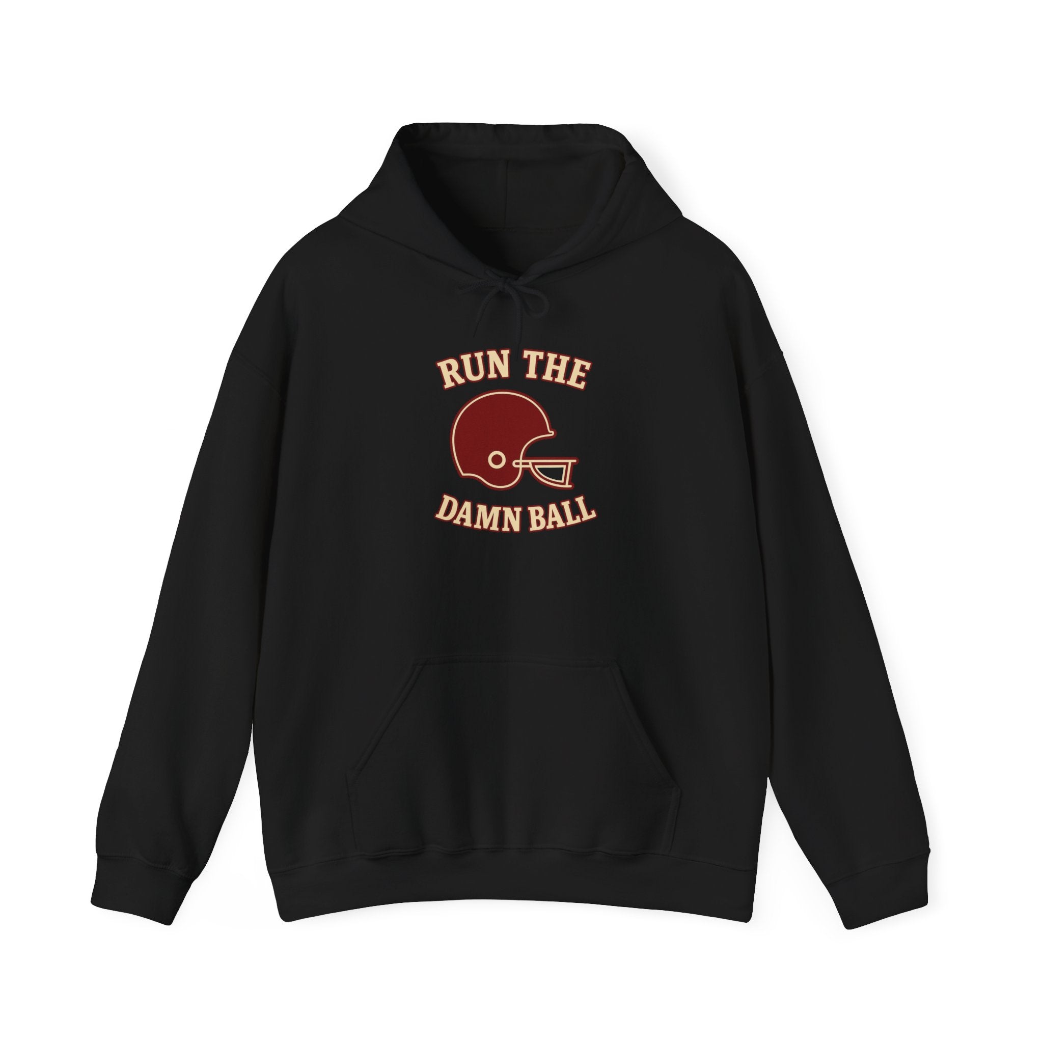 Run the Damn Ball Football Hoodie | Cream & Crimson