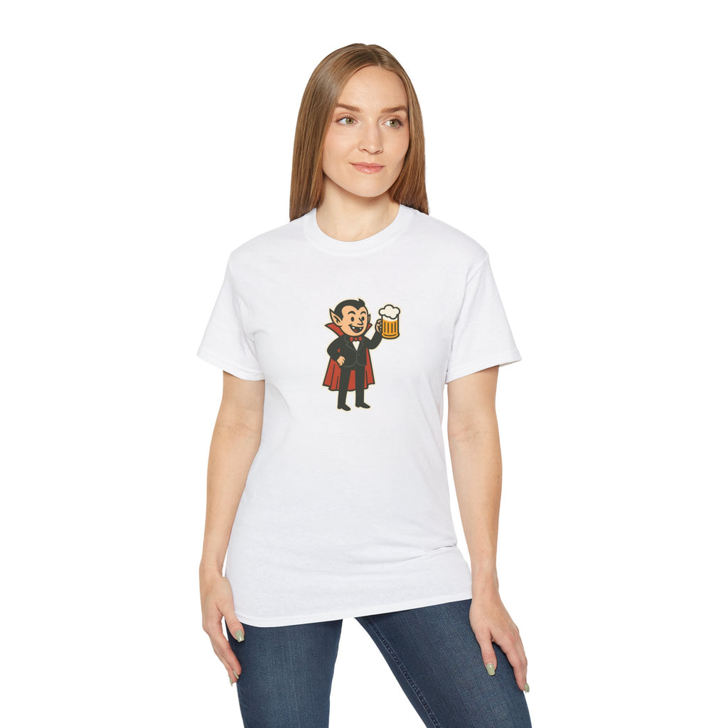 Vampire with Beer Unisex Tee