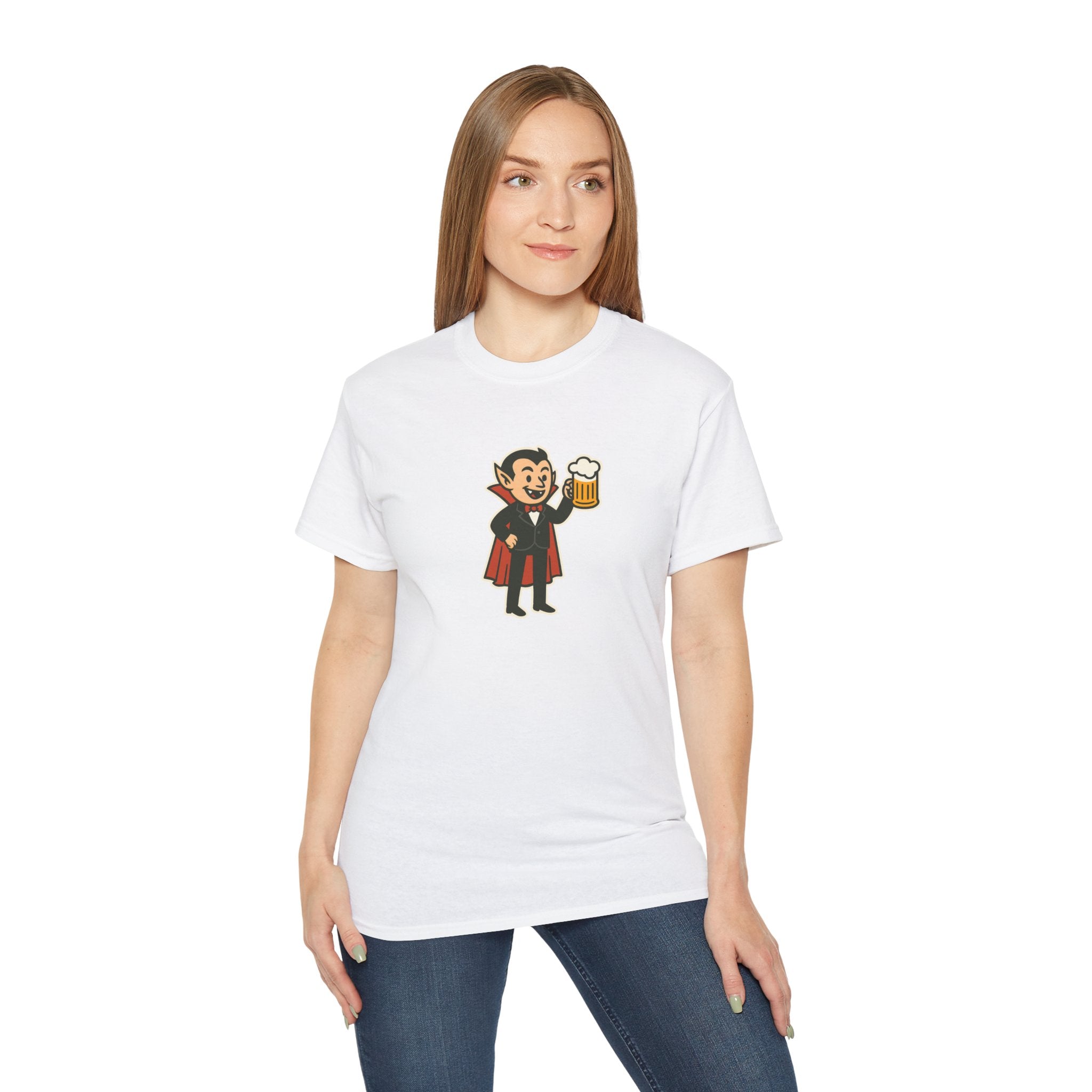 Vampire with Beer Unisex Tee