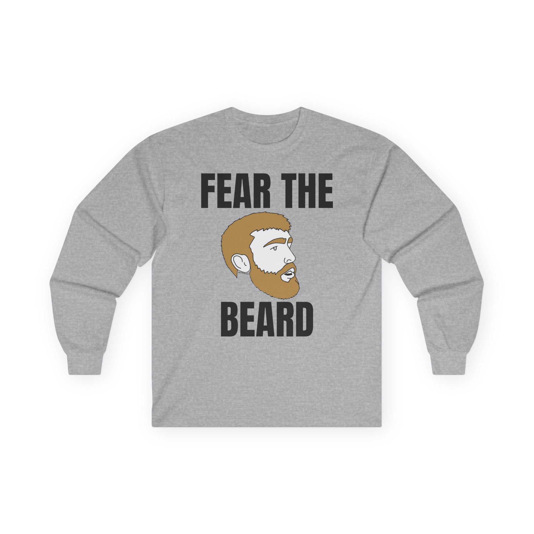 Fear the Beard Graphic Long Sleeve T-Shirt | Purdue Basketball Fan Shirt