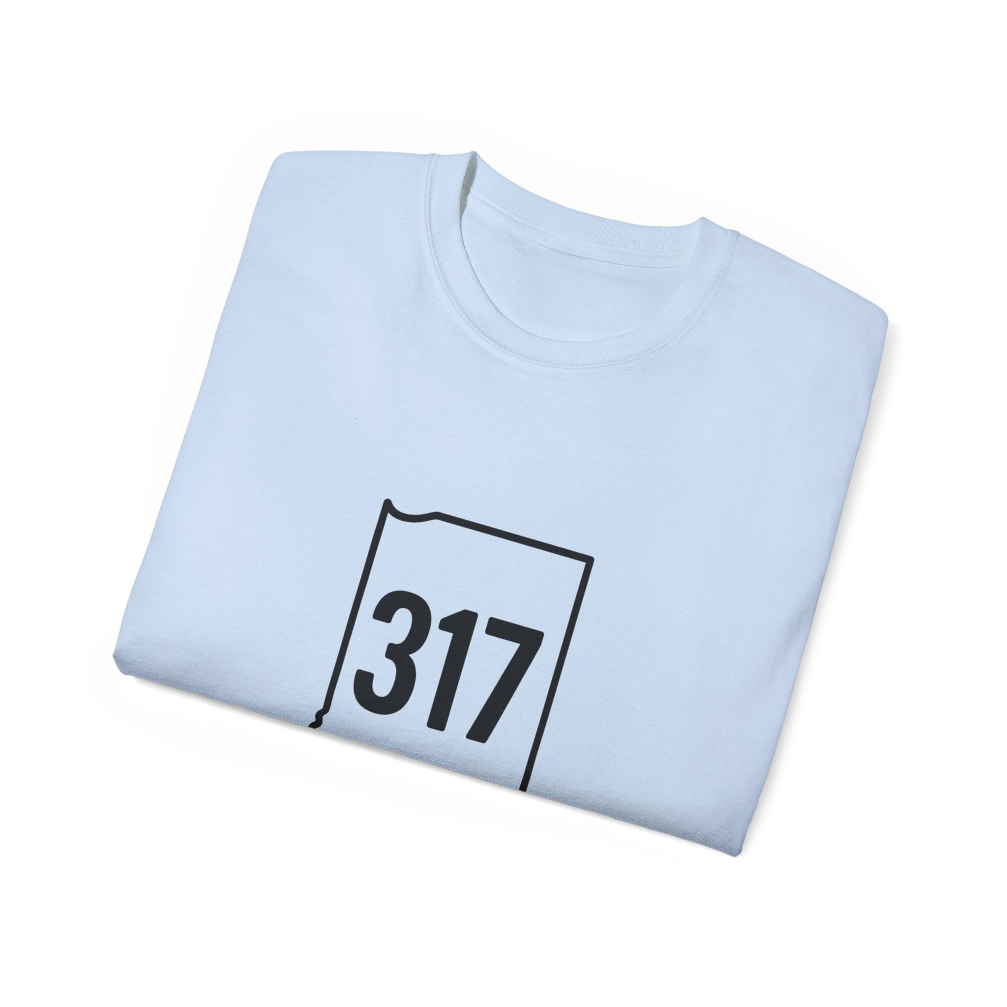 Indiana 317 | Black Lettering | Unisex Ultra Cotton Tee | Casual Wear, Gift for Hoosiers, State Pride, Travel Souvenir, Unique Local Apparel
