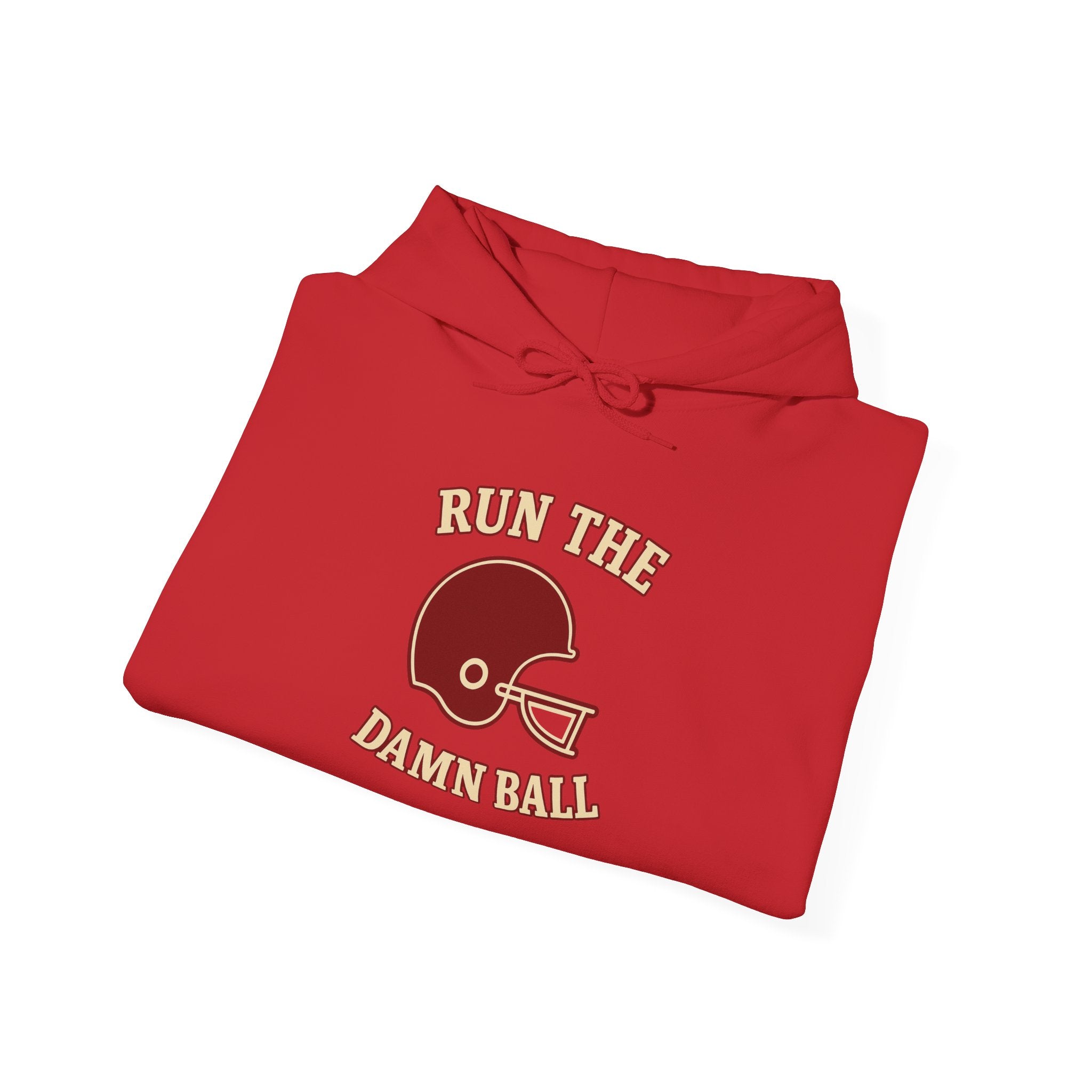 Run the Damn Ball Football Hoodie | Cream & Crimson
