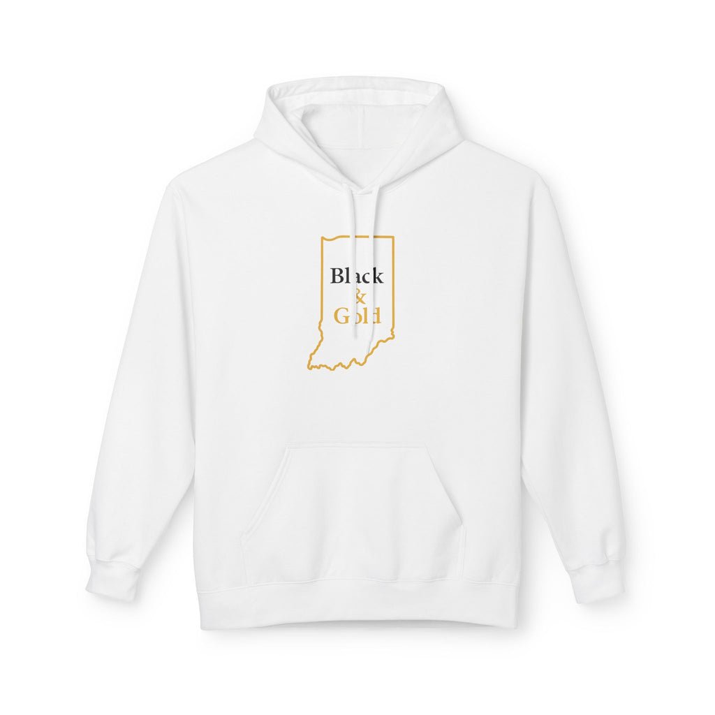 Black & Gold with Indiana Outline Hoodie