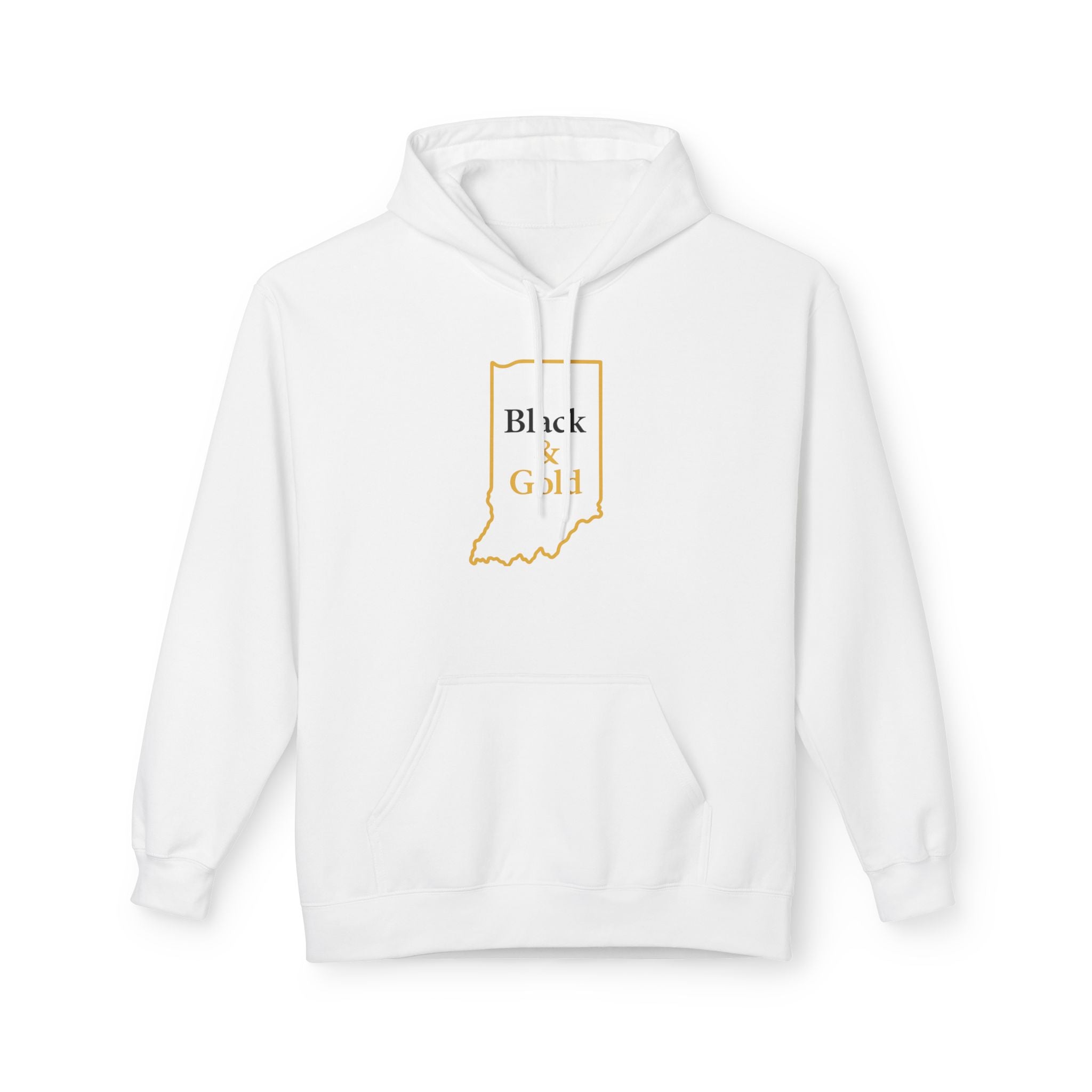 Black & Gold with Indiana Outline Hoodie