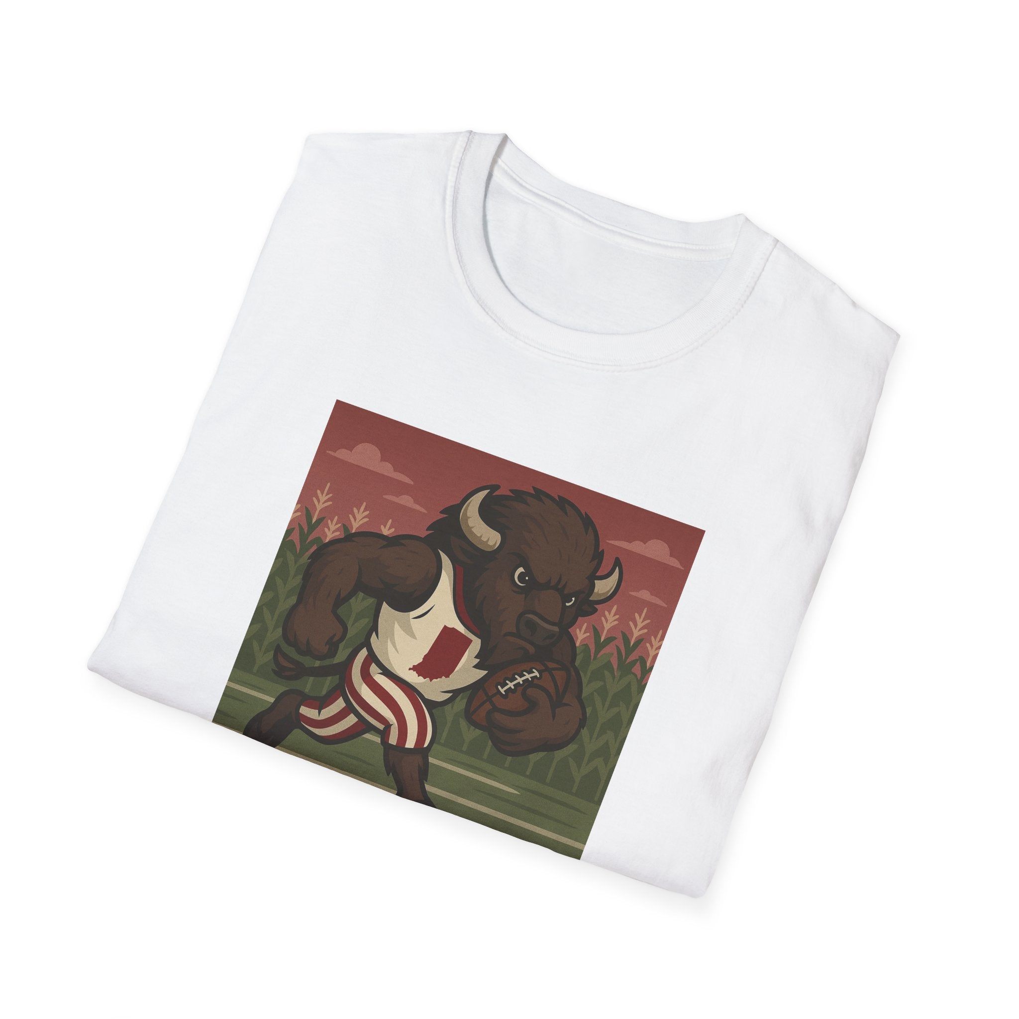 Bison Running the Football Graphic T-Shirt | Indiana Hoosiers Bison