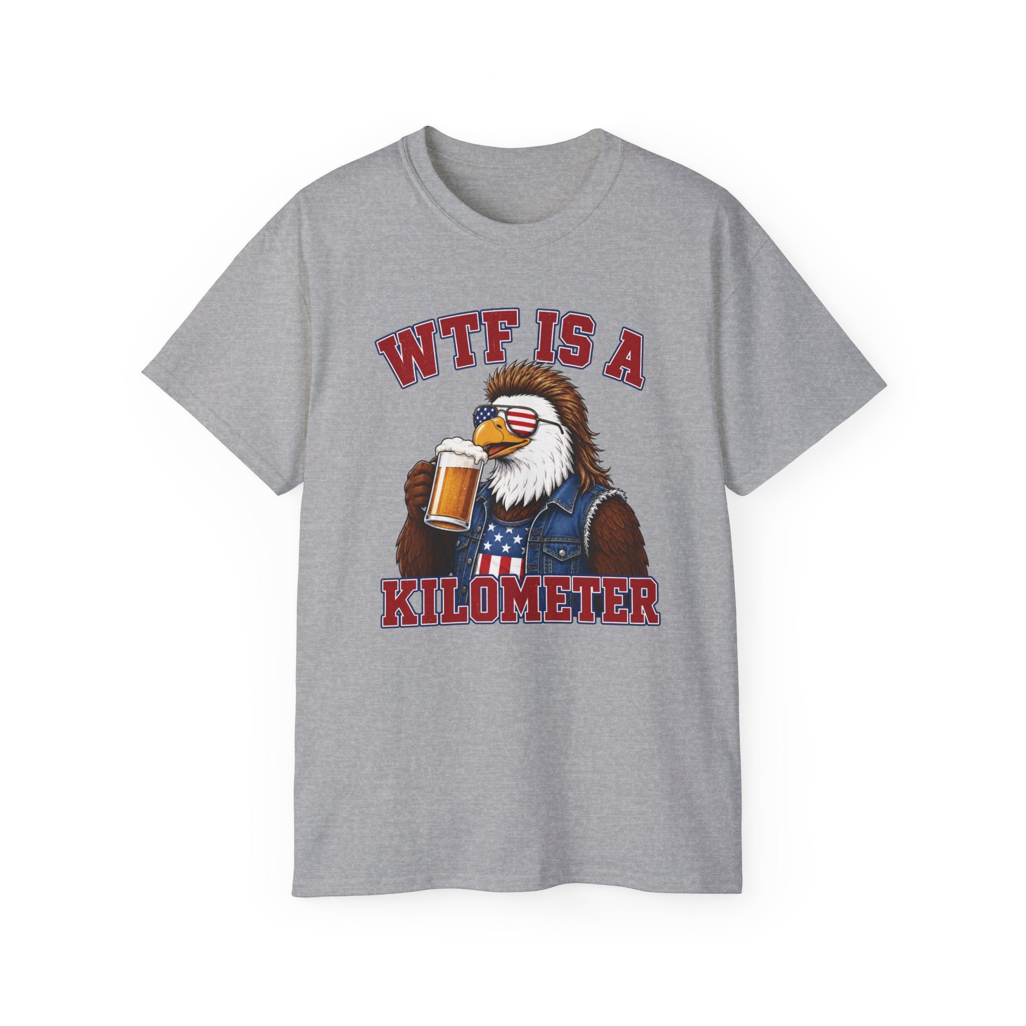 WTF is a Kilometer | Patriotic Eagle T-Shirt