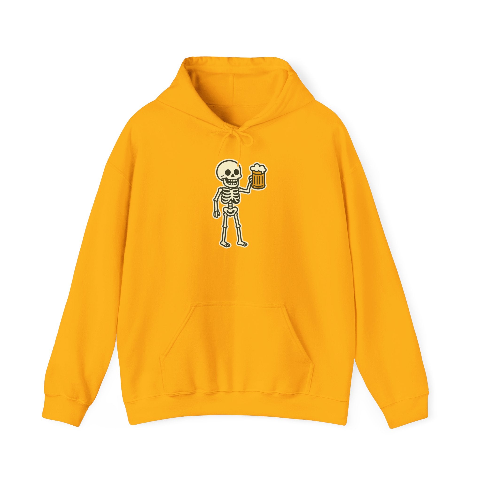 Skeleton Drinking Beer Hoodie – Unisex Heavy Blend Sweatshirt