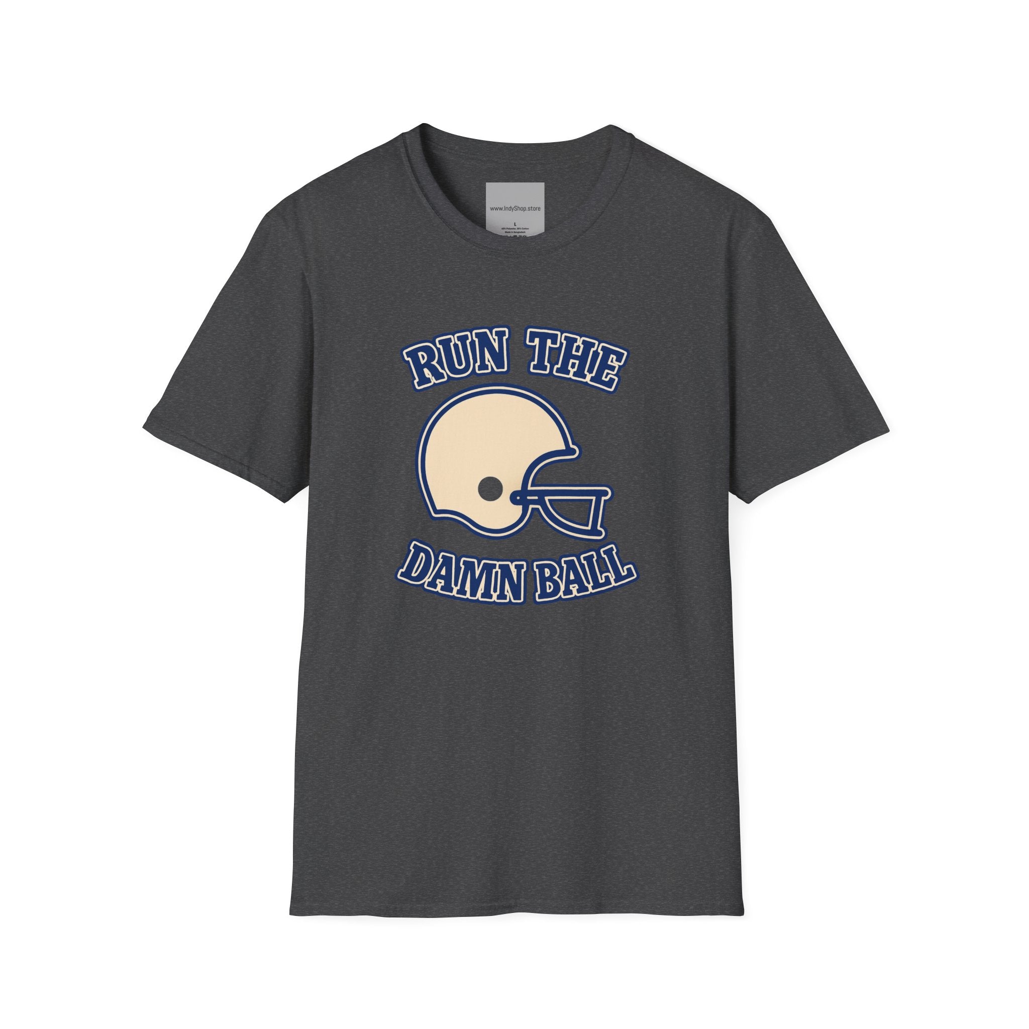 Run the Damn Ball Blue and White Unisex Graphic T-Shirt