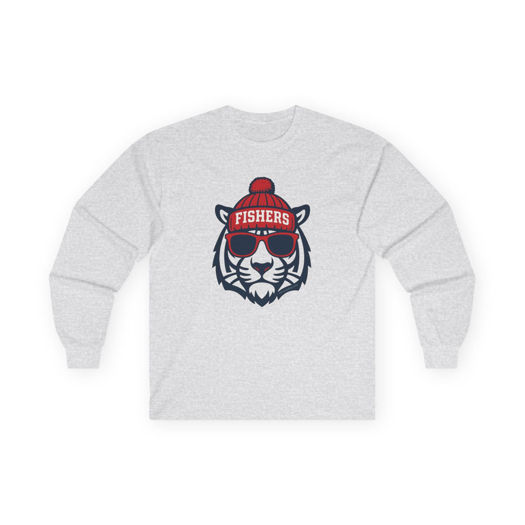 Fishers Tigers Unisex Long Sleeve Tee | Tiger with Hat and Glasses
