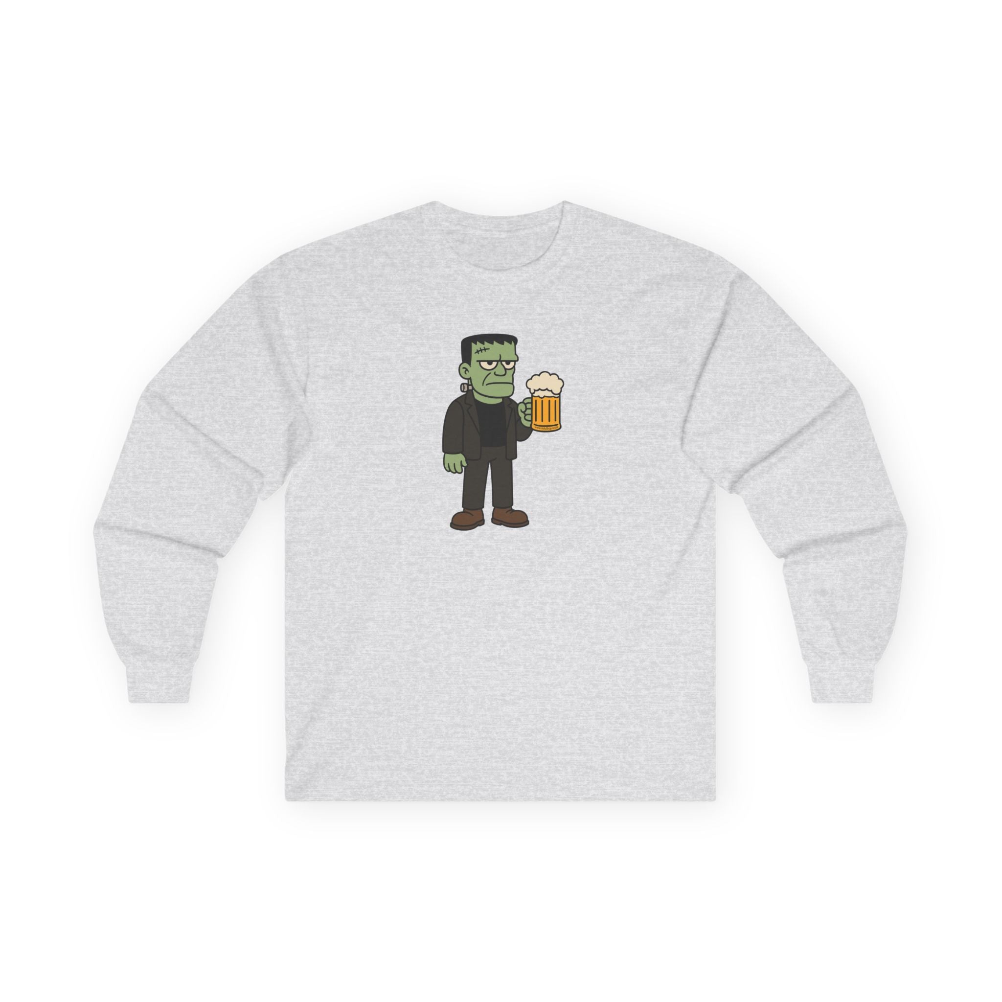 Monster with Beer Unisex Long Sleeve Tee