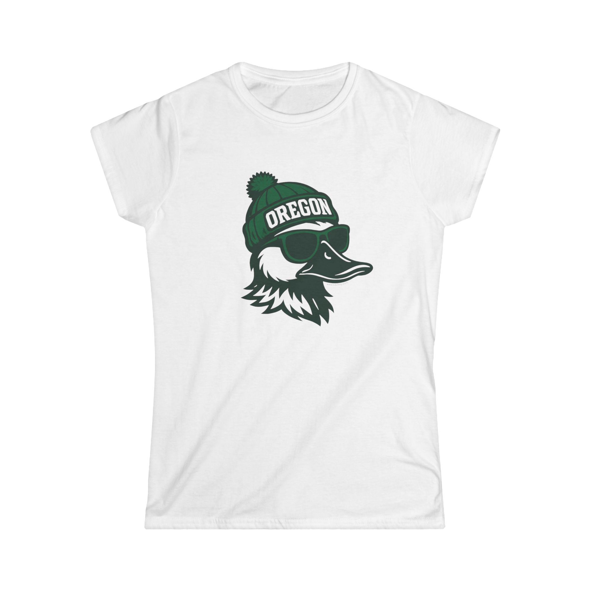 Oregon Ducks Women's Graphic Tee | Duck With Glasses and Hat