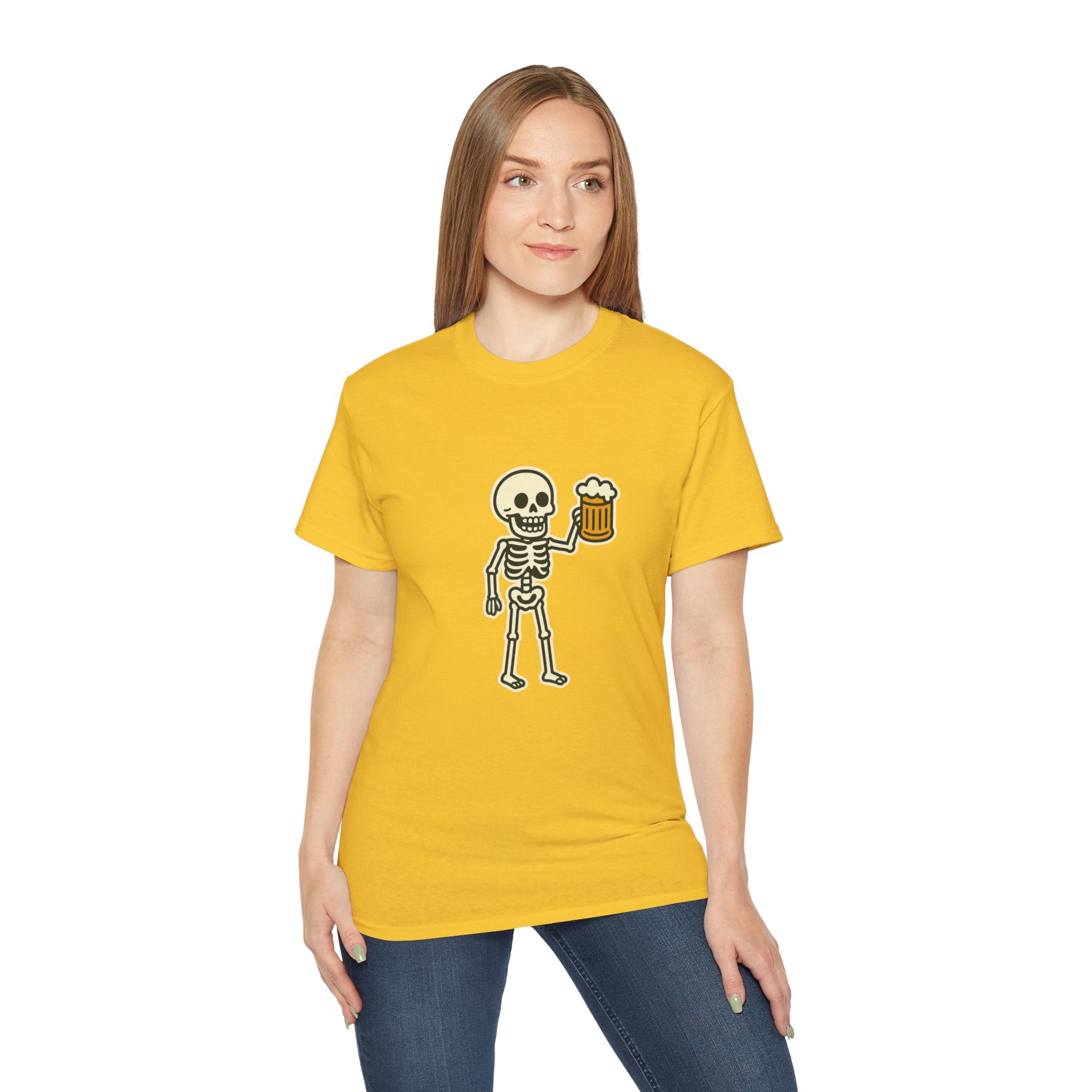Skeleton with Beer Unisex Tee