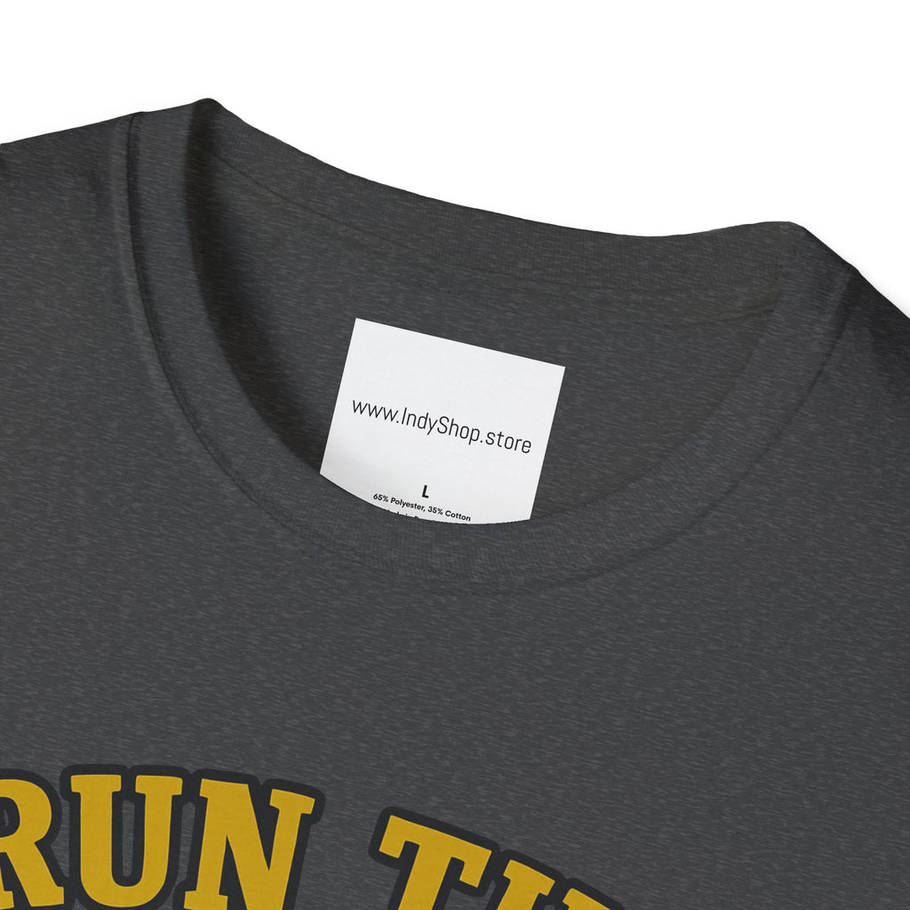 Run the Damn Ball Black and Gold Unisex Graphic T-Shirt