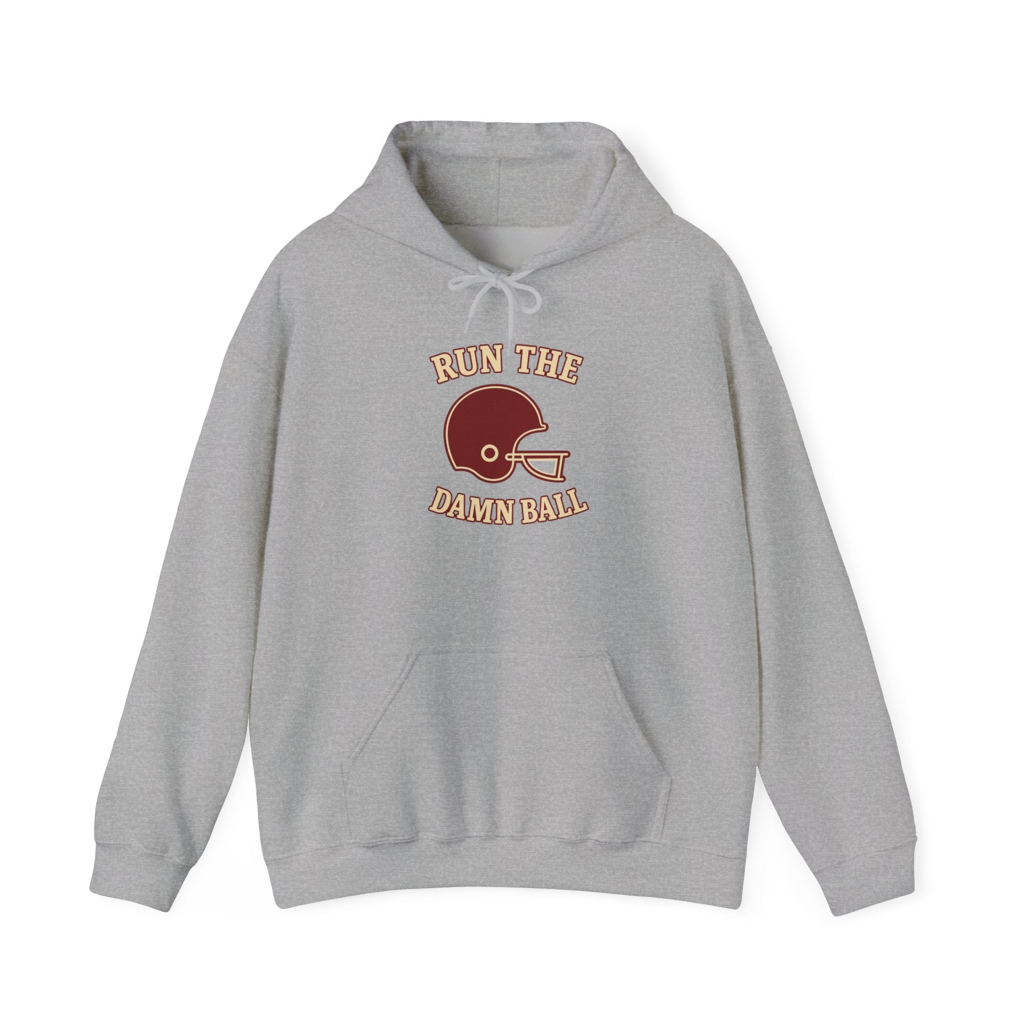 Run the Damn Ball Football Hoodie | Cream & Crimson