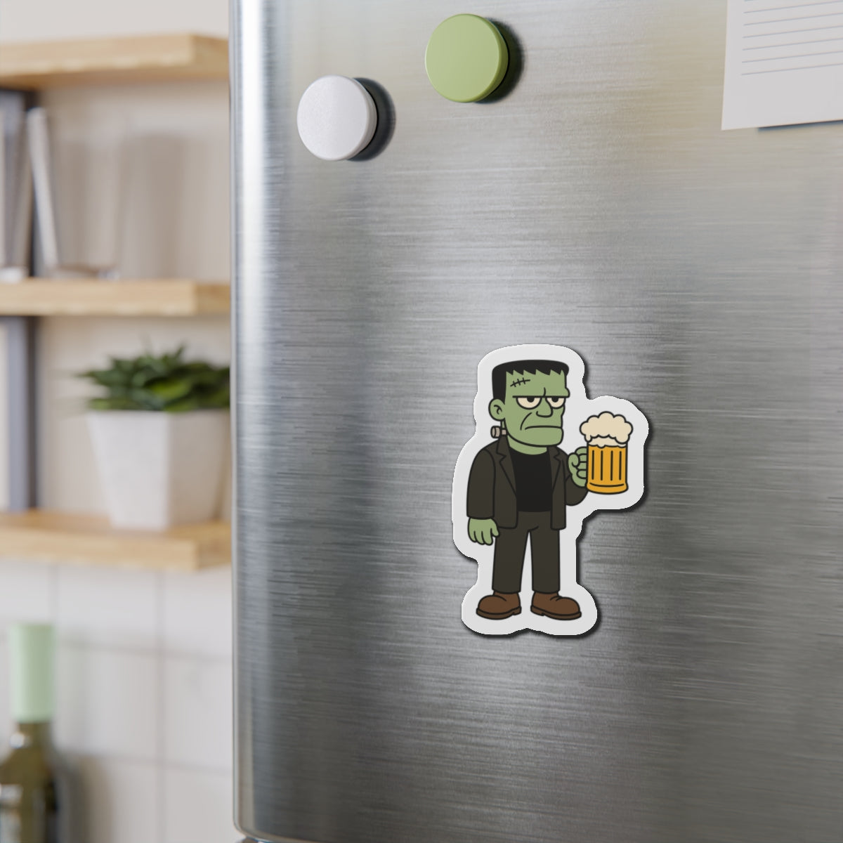 Monster With Beer Halloween Die-Cut Magnets