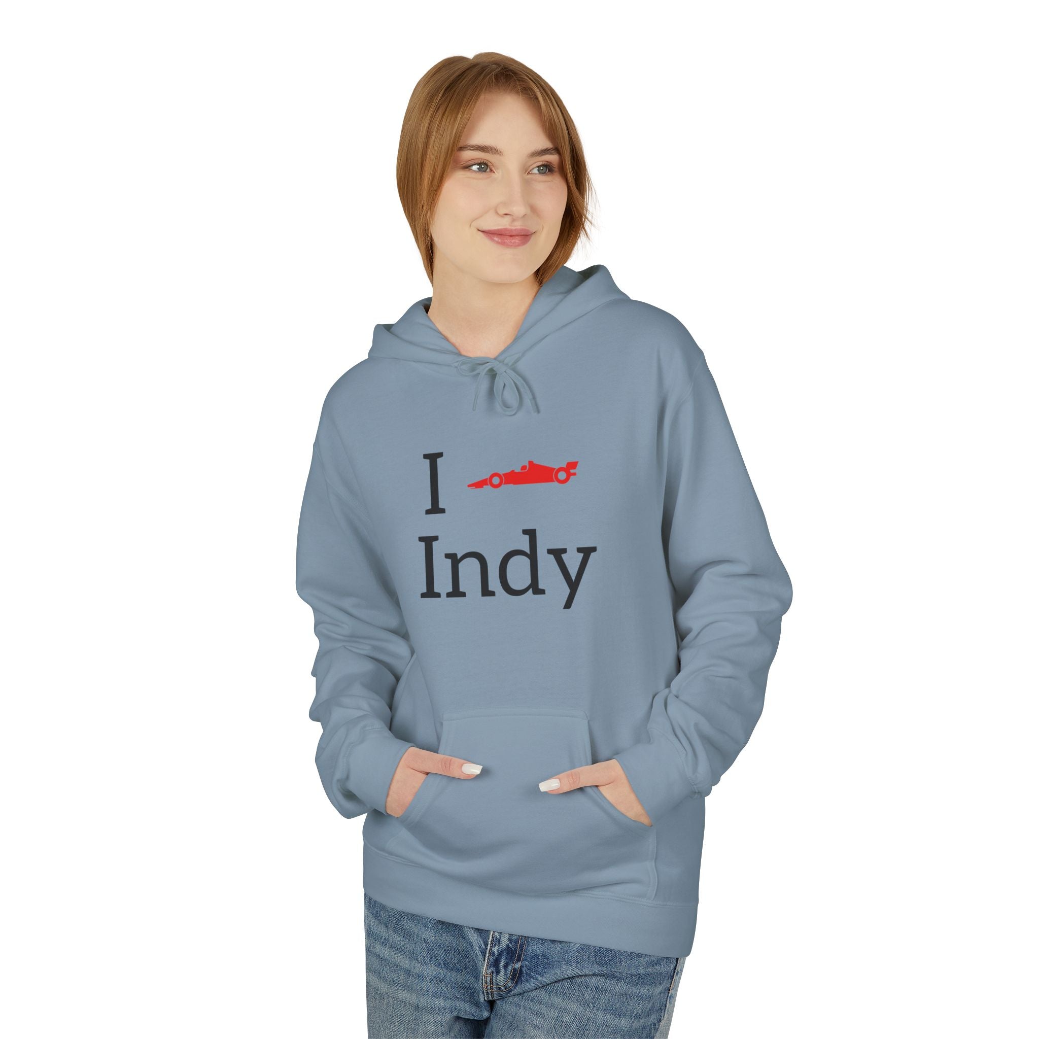 I Heart Indy Hoodie | Race Day Attire | Cozy Casual Wear, Perfect for Spring or Autumn, Great Gift, Comfortable and Stylish Hoodie
