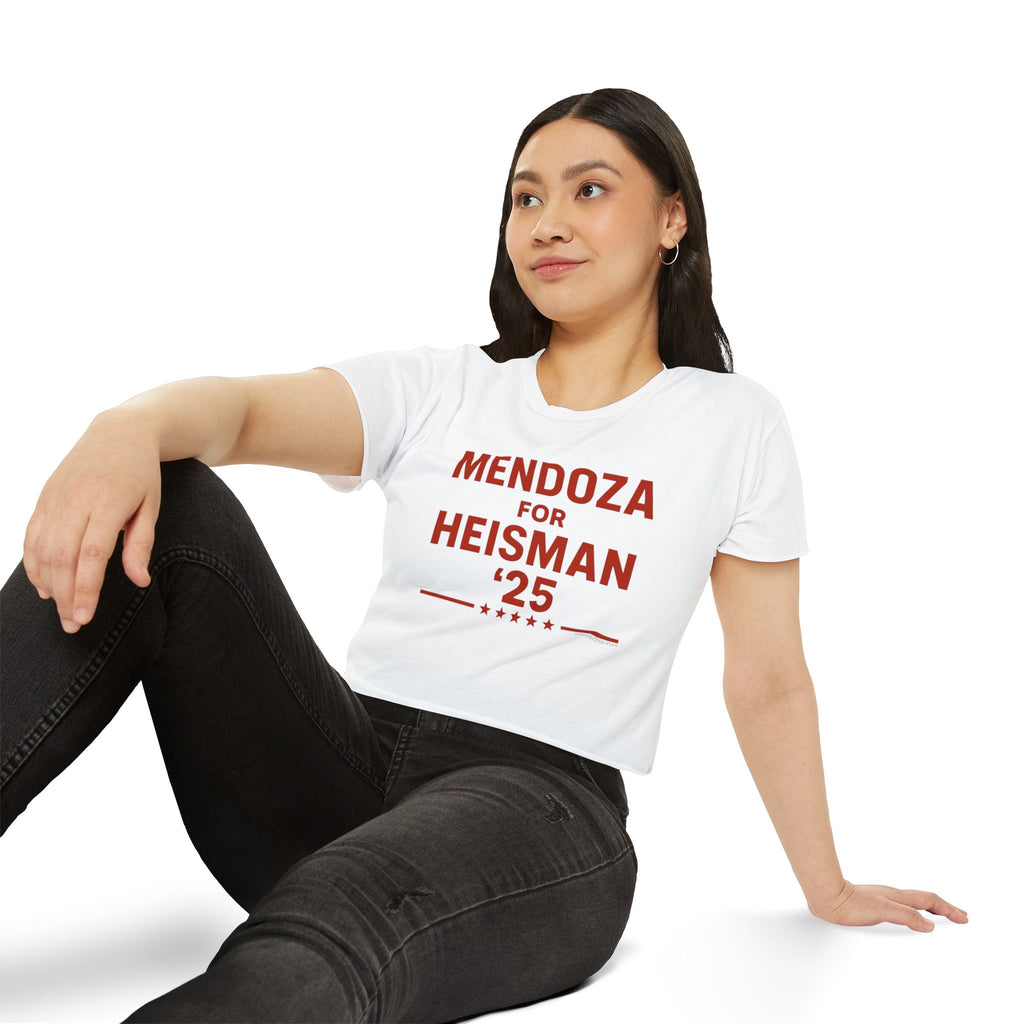 Mendoza for Heisman '25 Women's Crop Top | Indiana Football