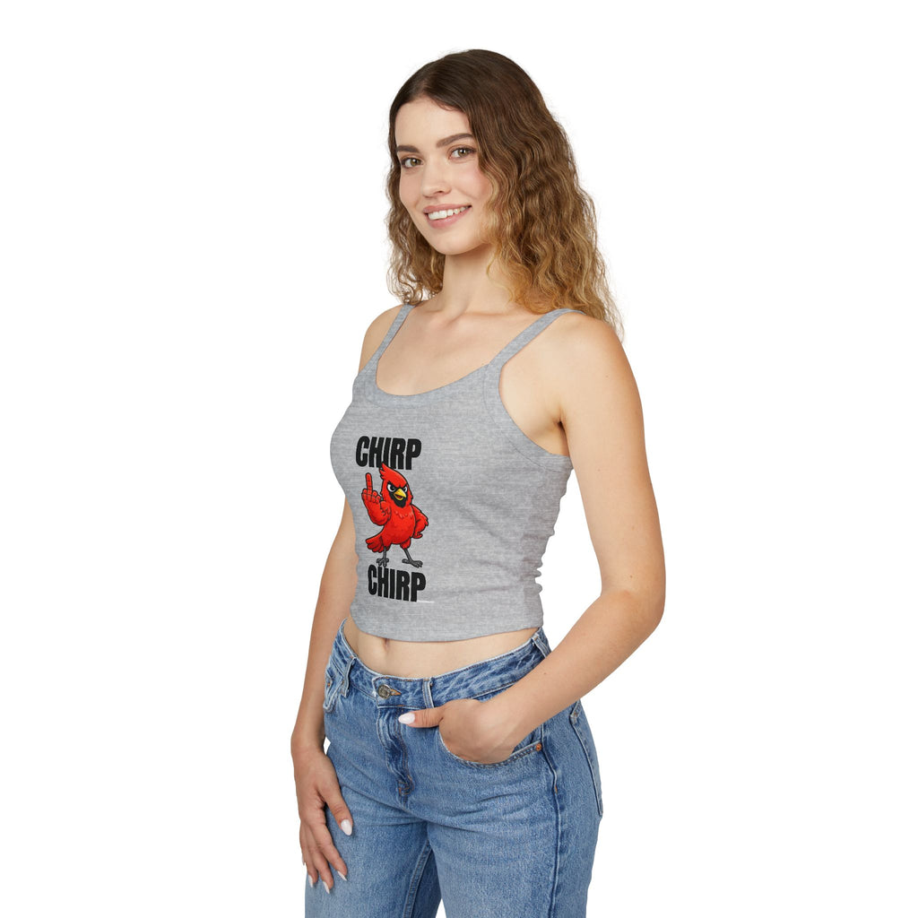Chirp Chirp Women's Tank Top | Middle Finger Cardinal Spaghetti Strap Tank Top