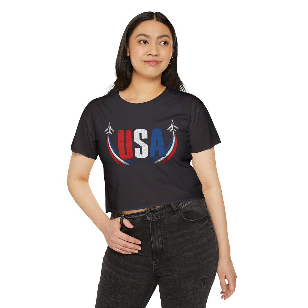 USA Fighter Jets | Patriotic Crop Top