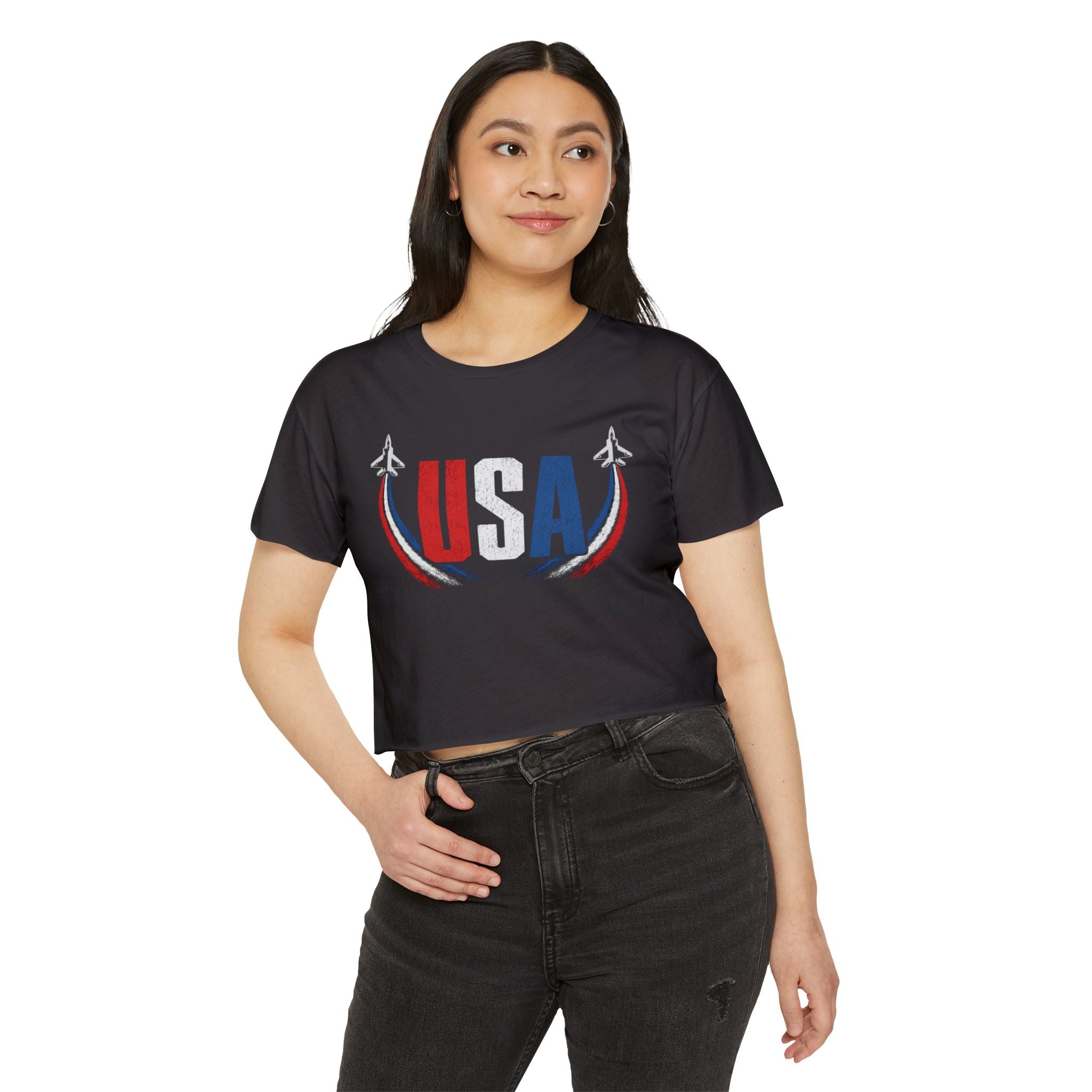 USA Fighter Jets | Patriotic Crop Top