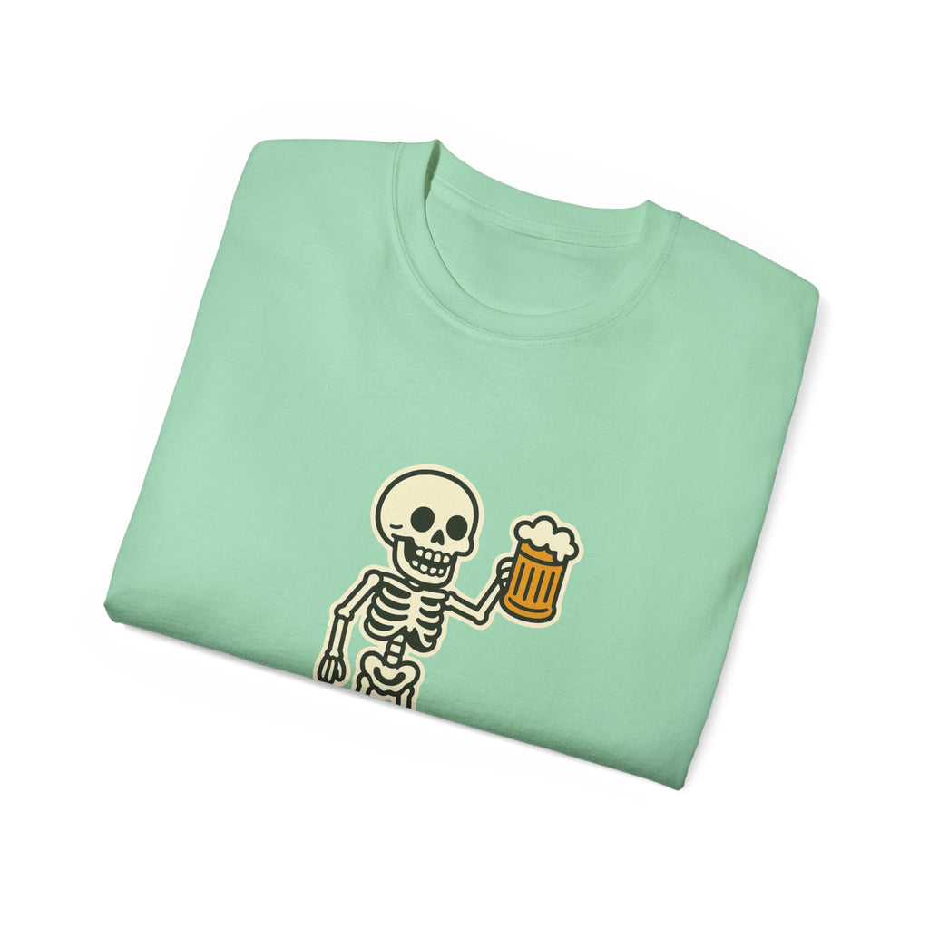 Skeleton with Beer Unisex Tee