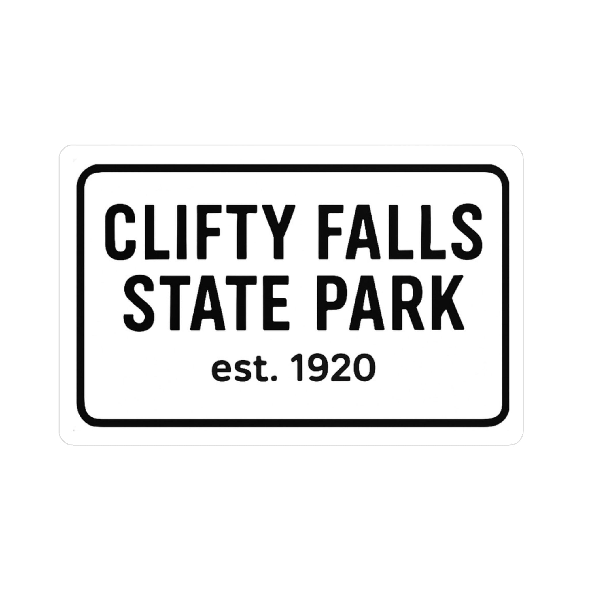 Clifty Falls Indiana State Park Sticker | Black Letters on White Background | Vinyl Decals, Perfect for Home Decor, Gifts, Car Stickers, Personalized Invitations, Party Favors
