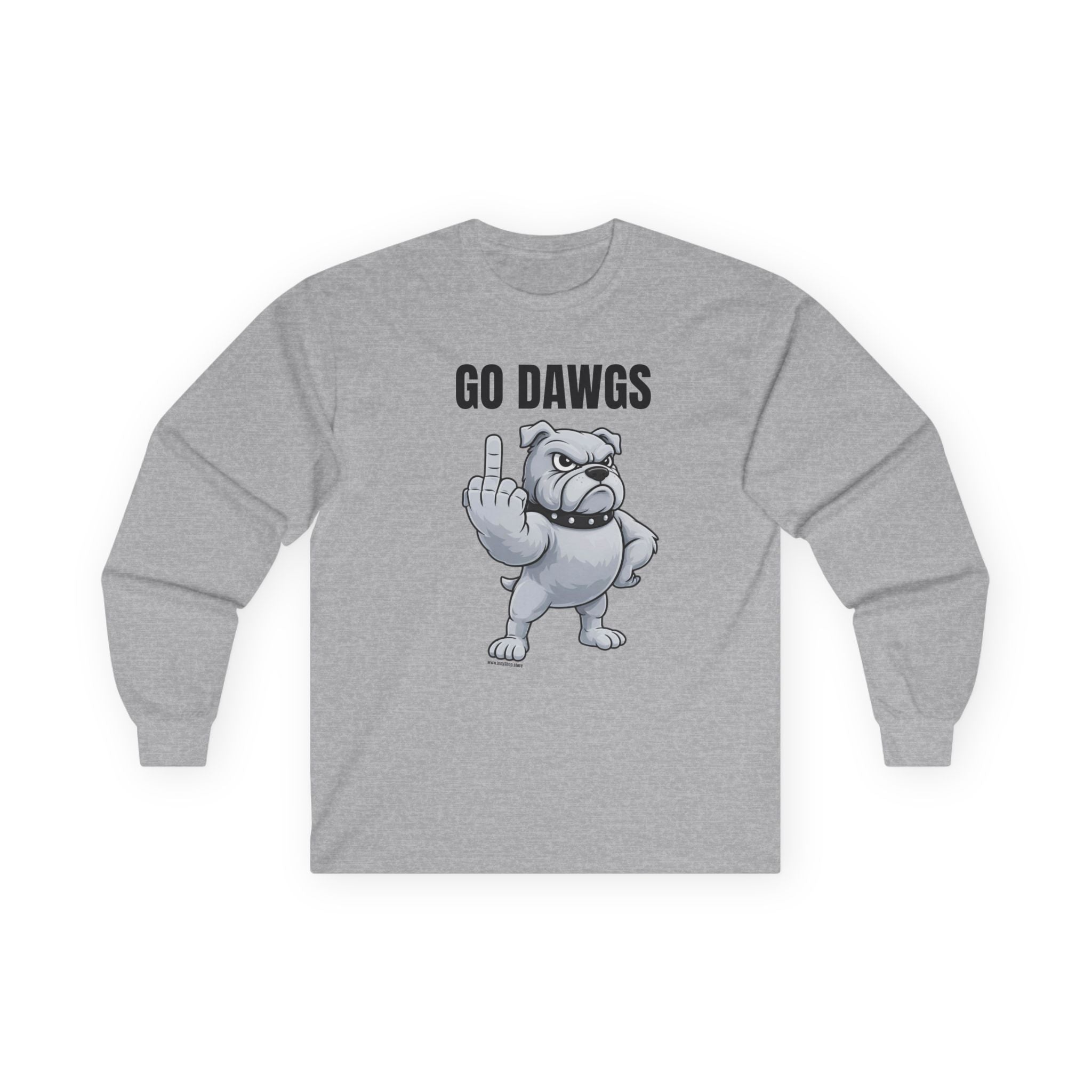 Go Dawgs Middle Finger Long Sleeve Tee | Bulldog Flipping Off