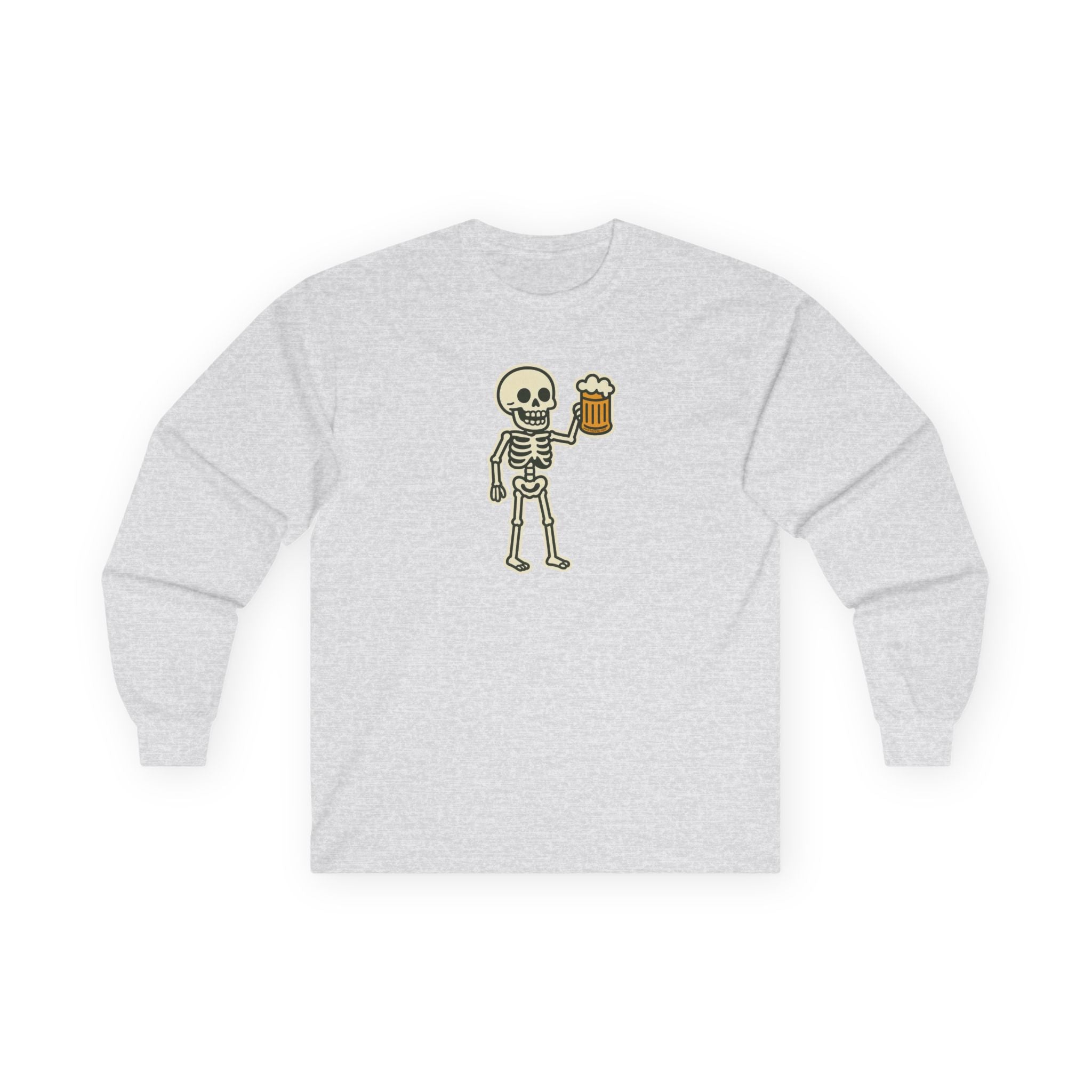 Skeleton with Beer Unisex Long Sleeve Tee