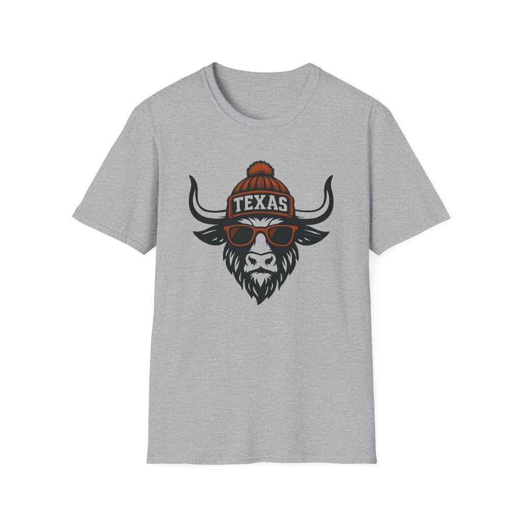 Texas Longhorn Graphic T-Shirt | Longhorn with Glasses and Hat