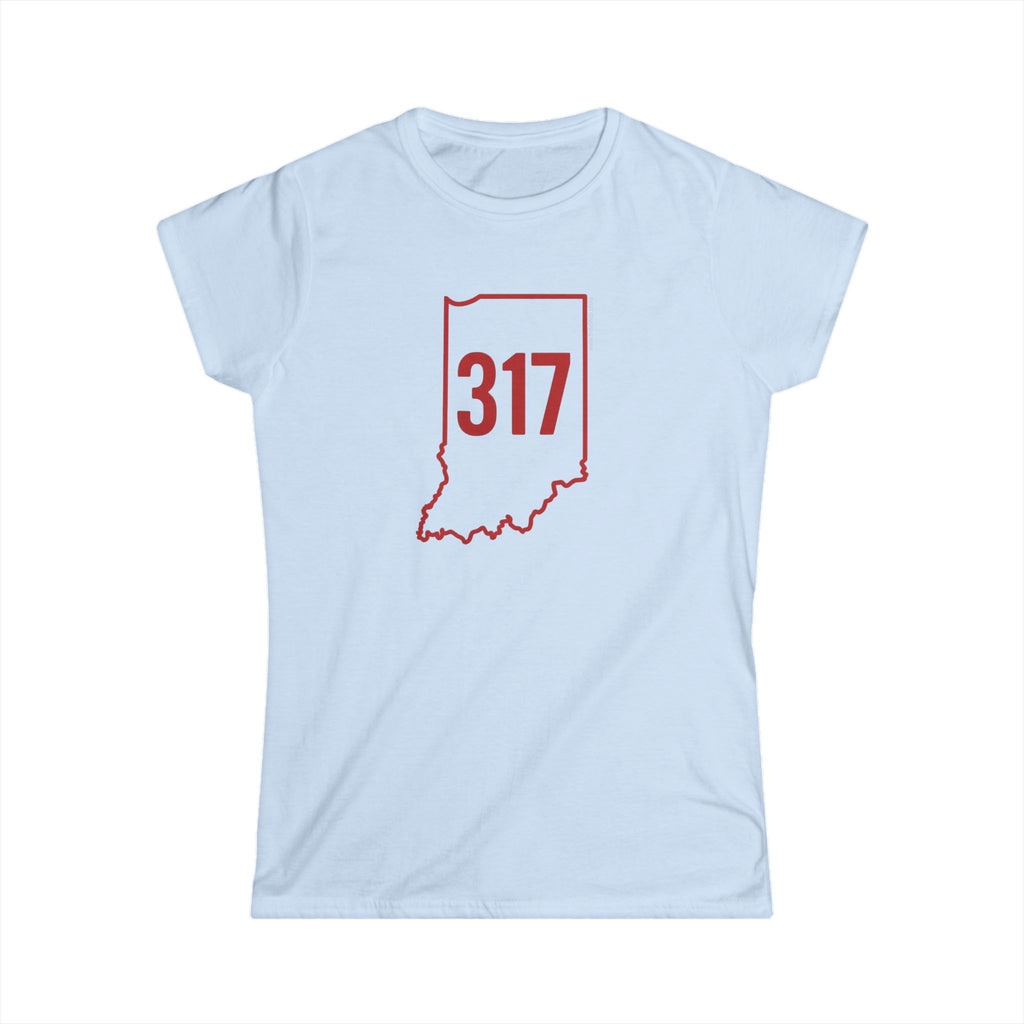 Indiana 317 Red Outline Women's Graphic Tee