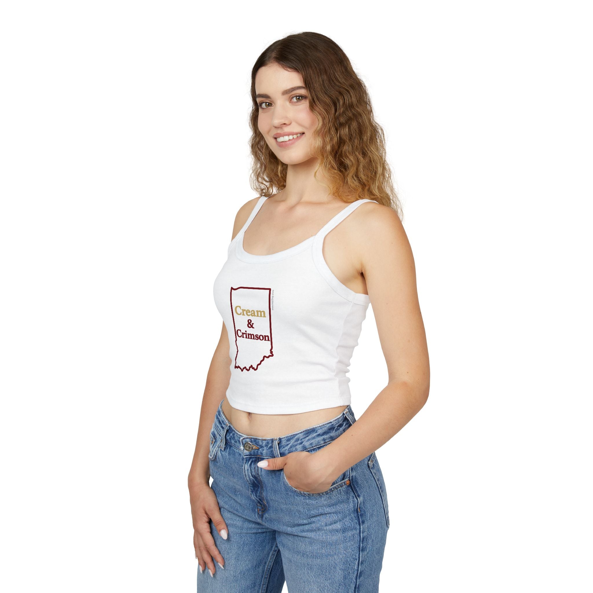 Cream & Crimson Women's Tank Top | Spaghetti Strap Tank Top