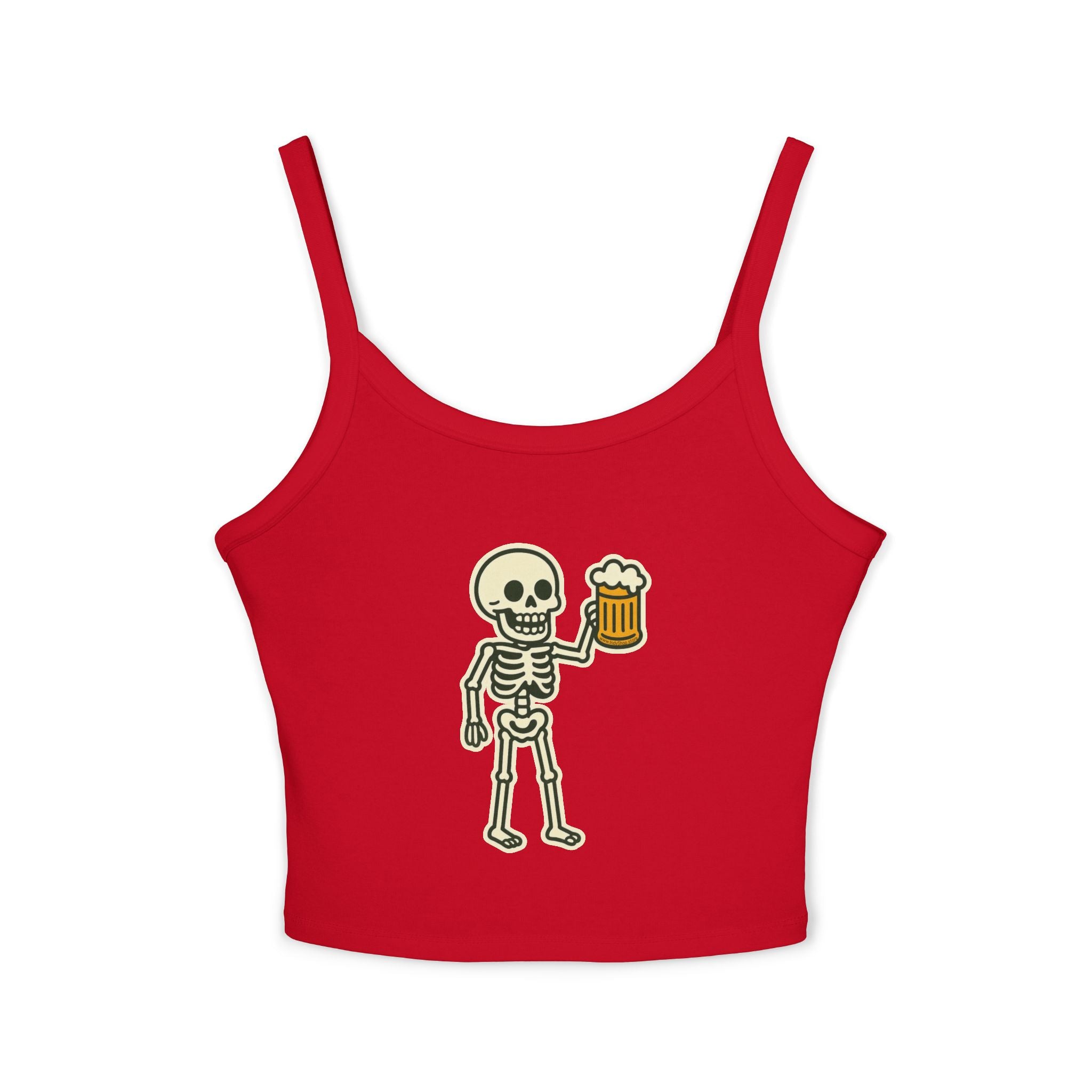 Skeleton with Beer Women's Tank Top | Spaghetti Strap Tank Top