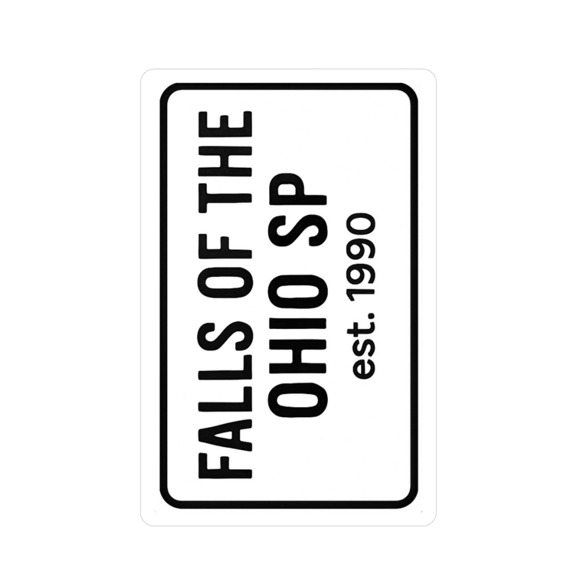 Falls of the Ohio Indiana State Park Sticker | Black Letters on White Background