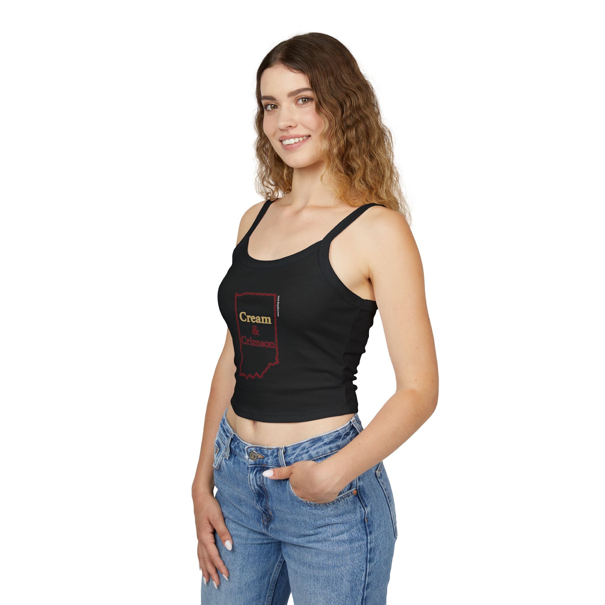 Cream & Crimson Women's Tank Top | Spaghetti Strap Tank Top