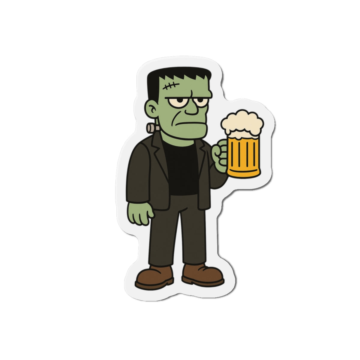 Monster With Beer Halloween Die-Cut Magnets