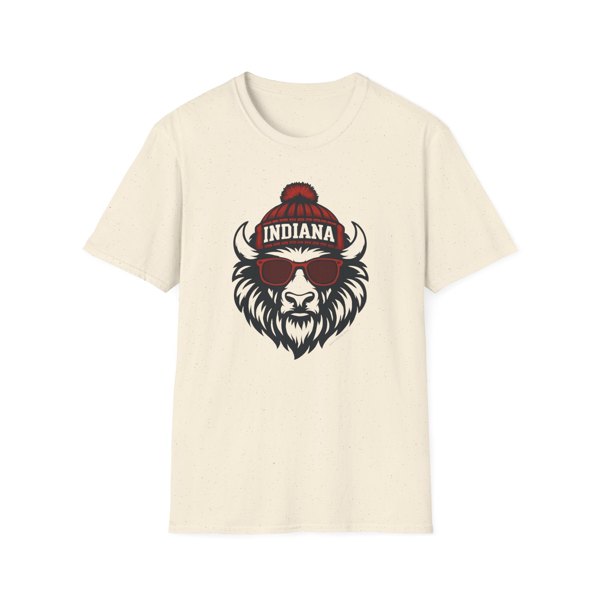 Indiana Hoosiers Bison Graphic T-Shirt | Bison with Hat and Glasses