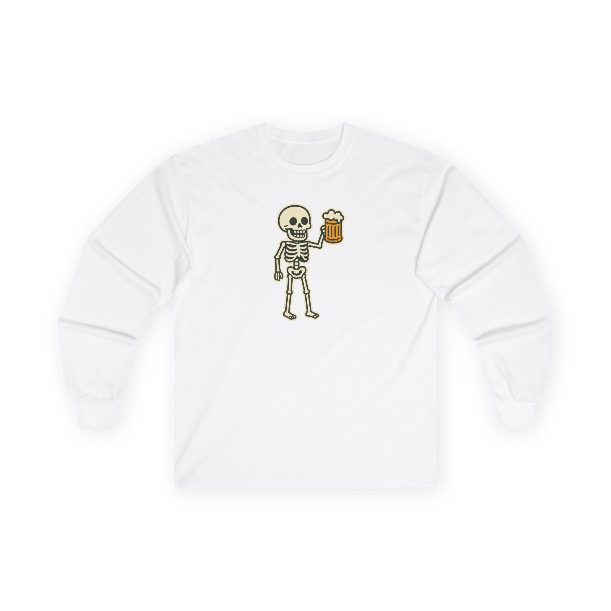 Skeleton with Beer Unisex Long Sleeve Tee
